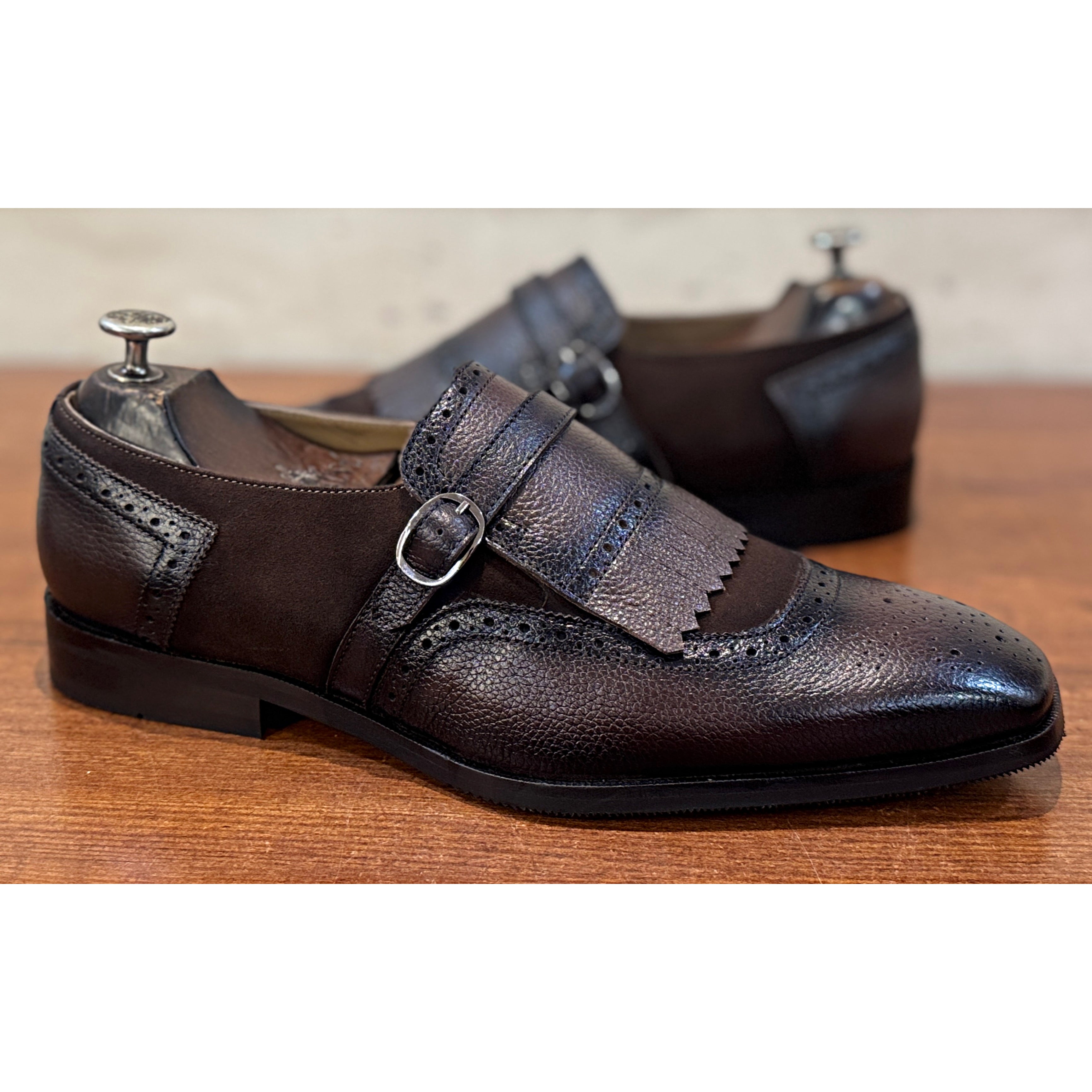 The Sovereign Monk Brown - Handcrafted Luxury Leather Monk Strap Brogues