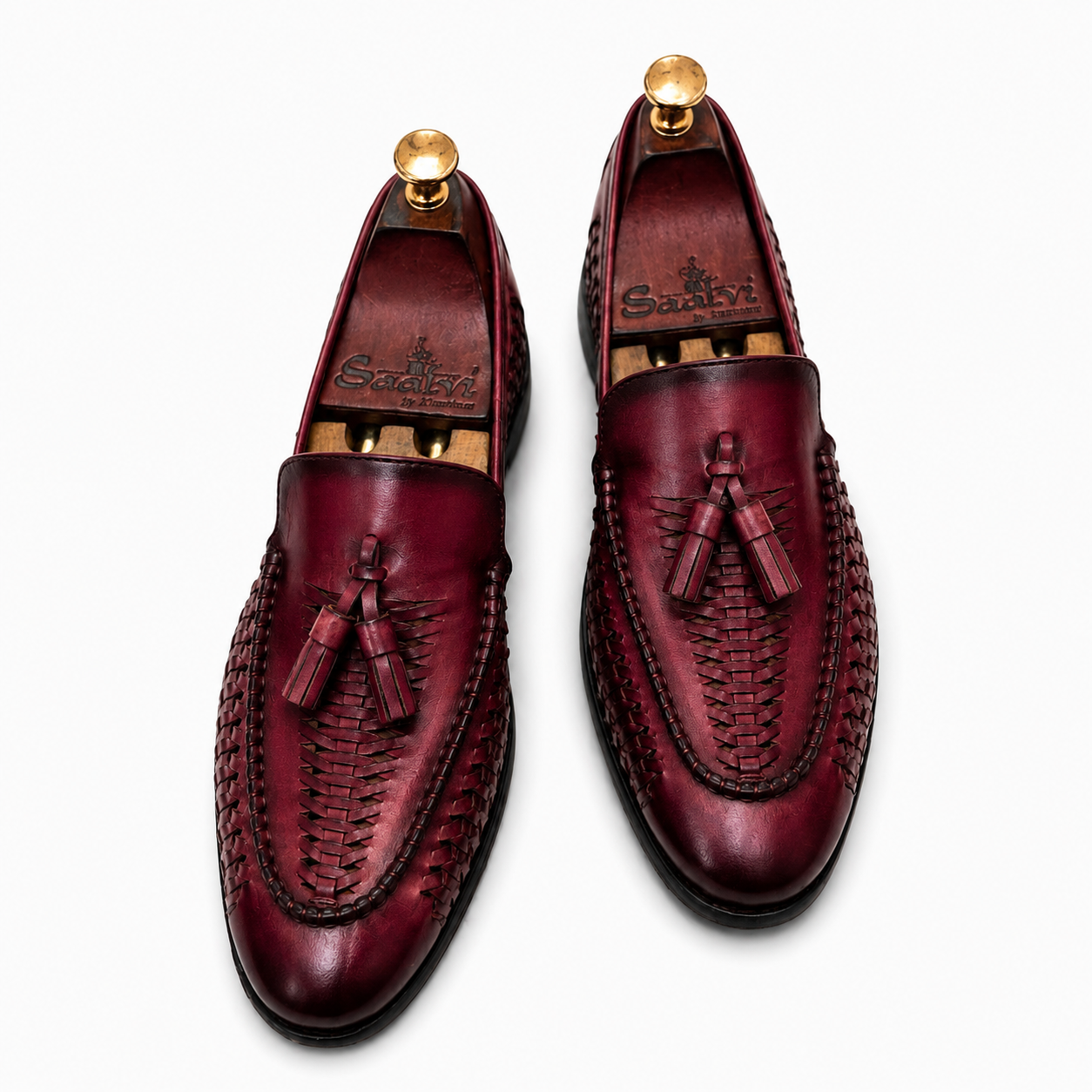 Bordeaux Intreccio Tassel Loafers