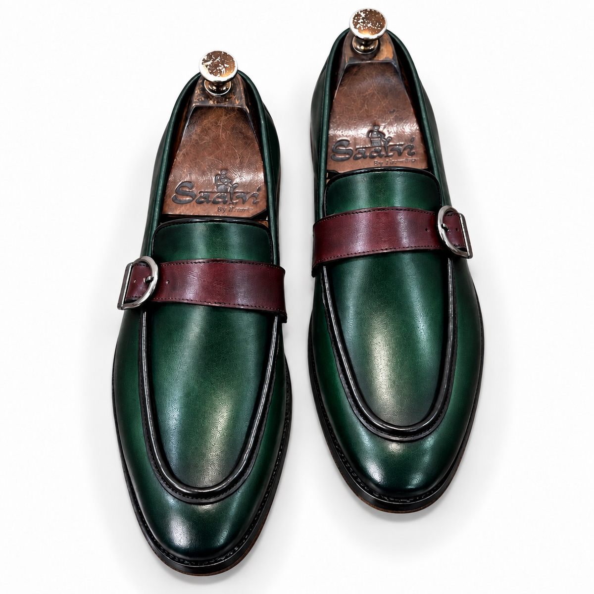 Emerald Bordeaux Buckle Loafers
