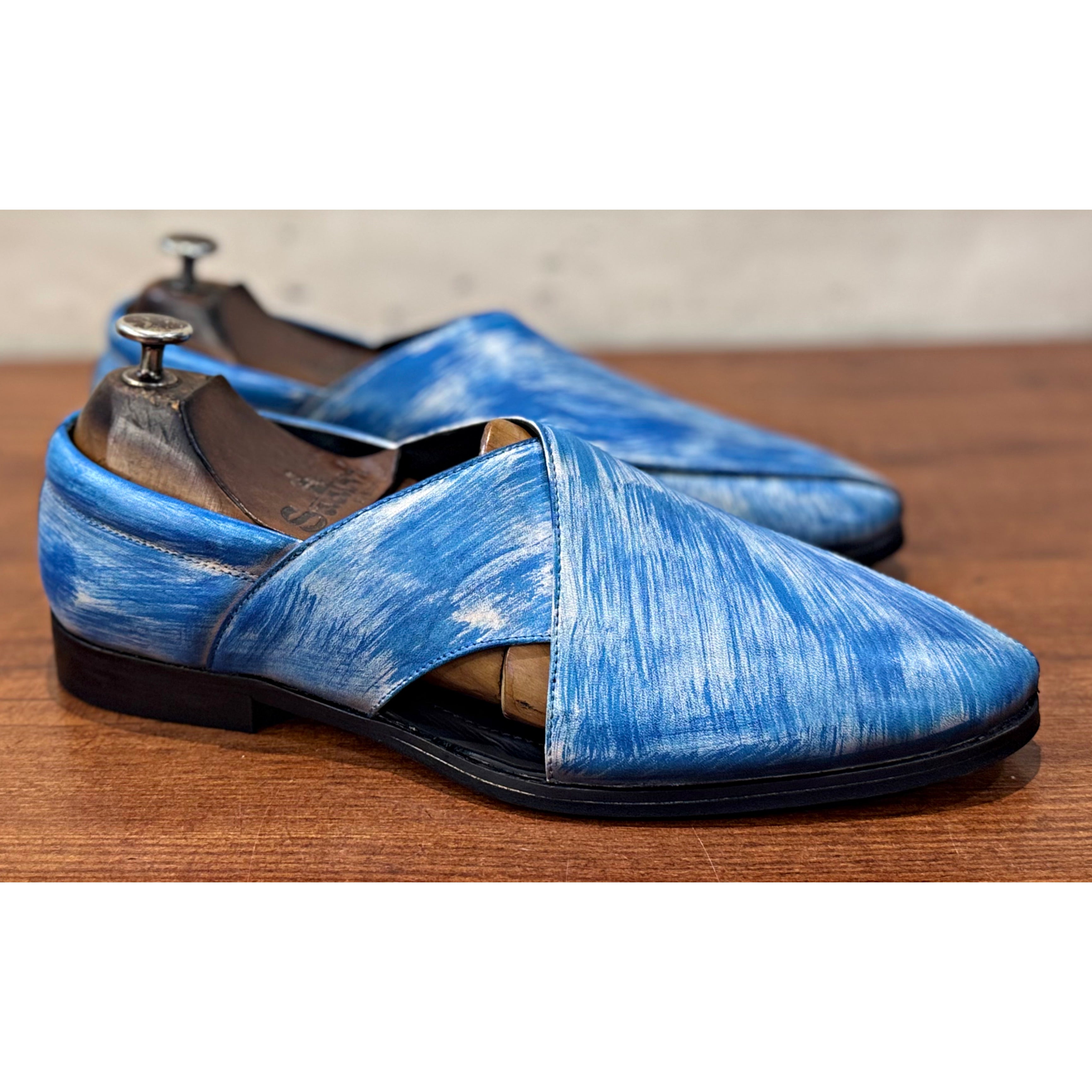 Peshauri Blue Hand Patina