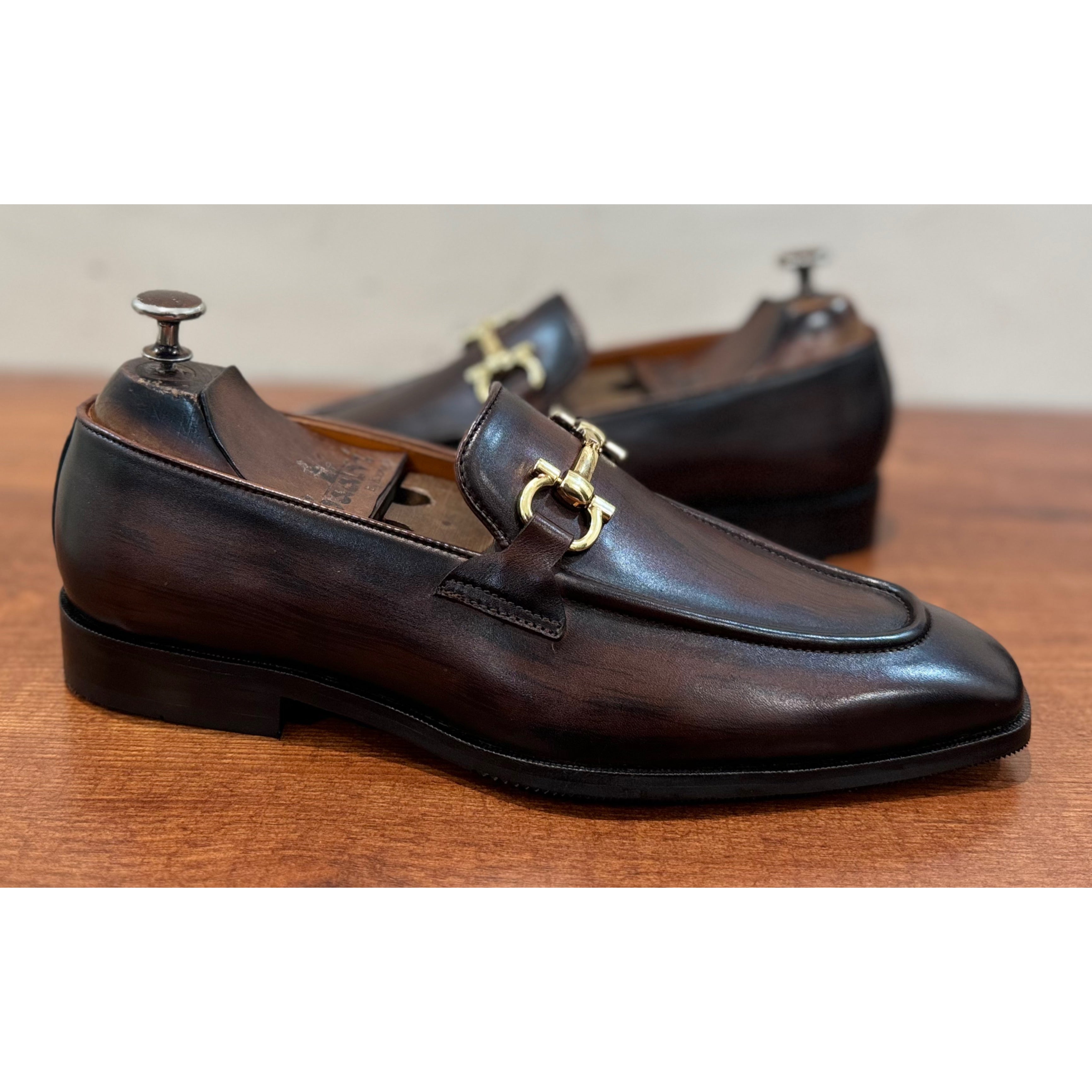Brown Wood Finished Loafers - T