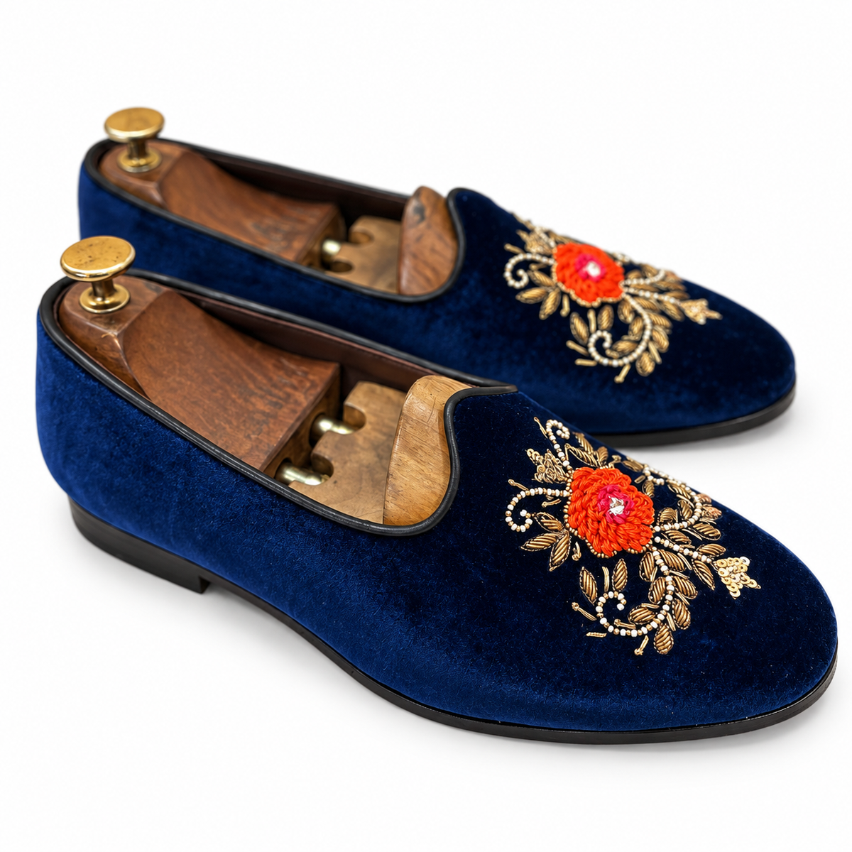Blue Velvet With Zardosi Embroidery