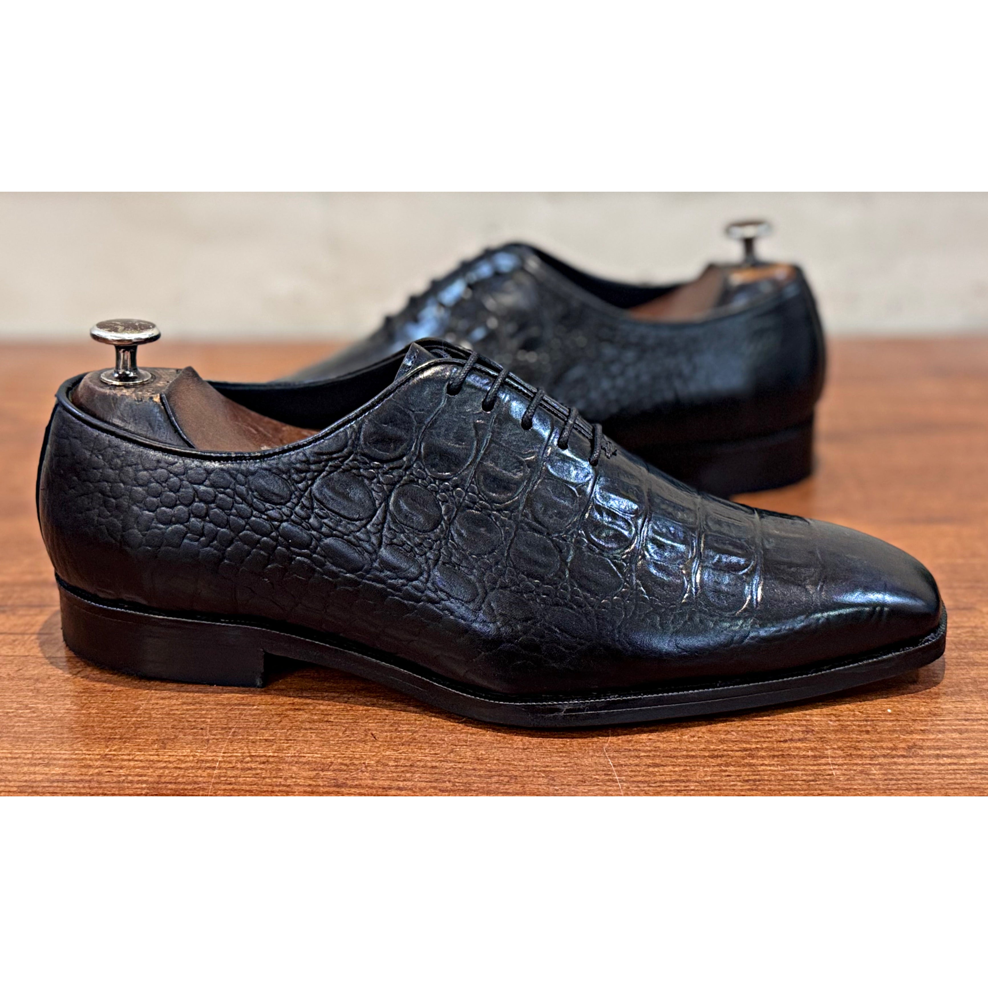 Black Croco Oxfords