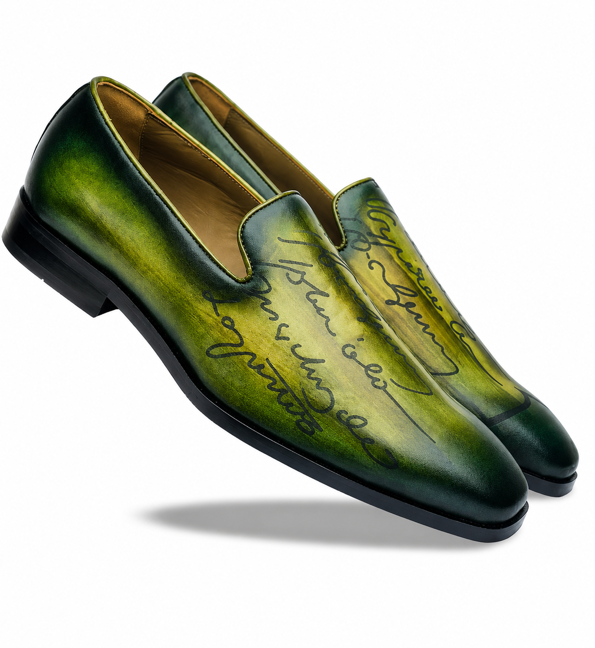 The Emerald Script Patina Loafers