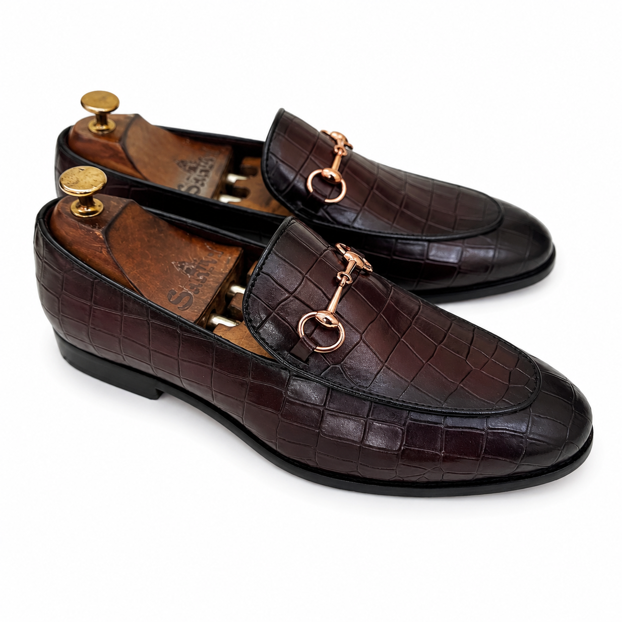 Imperium Horsebit Loafers – Burgundy Croco