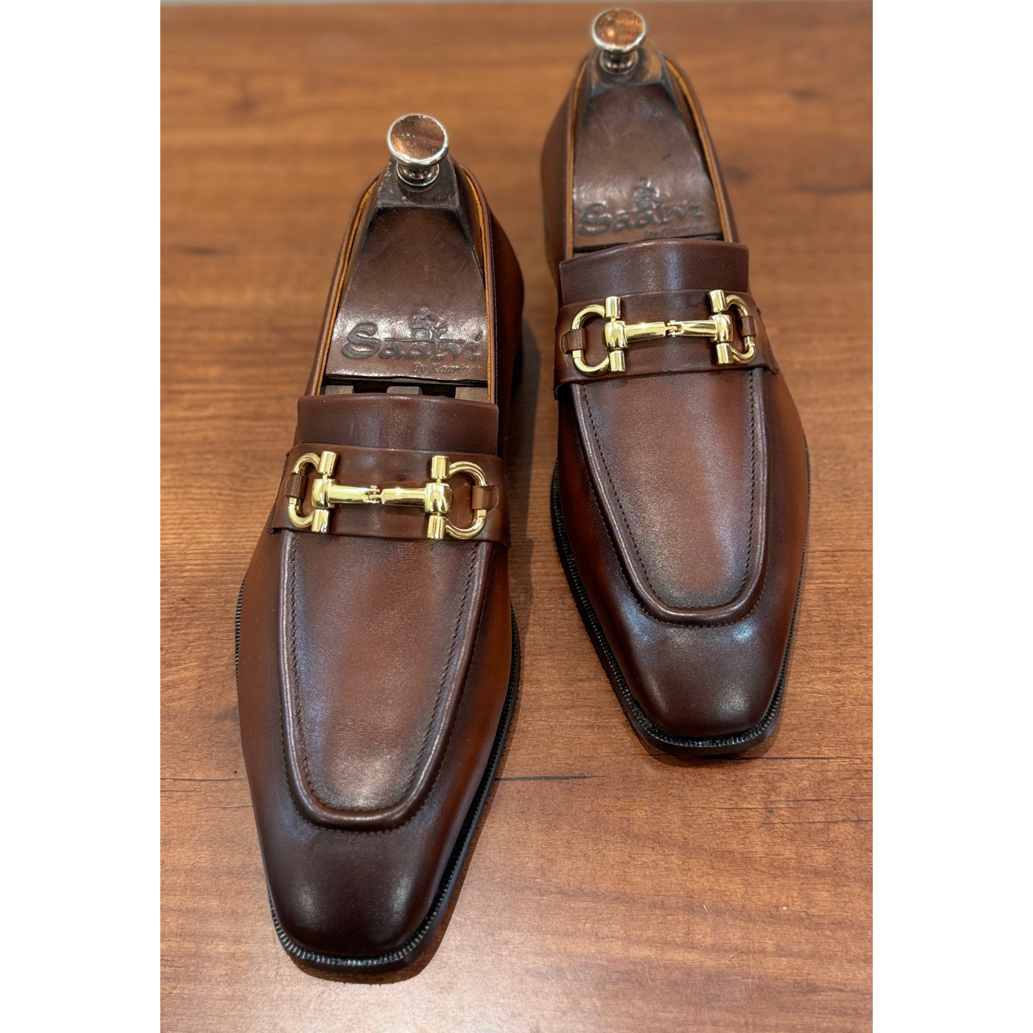 Hand Patina Loafers Cognac