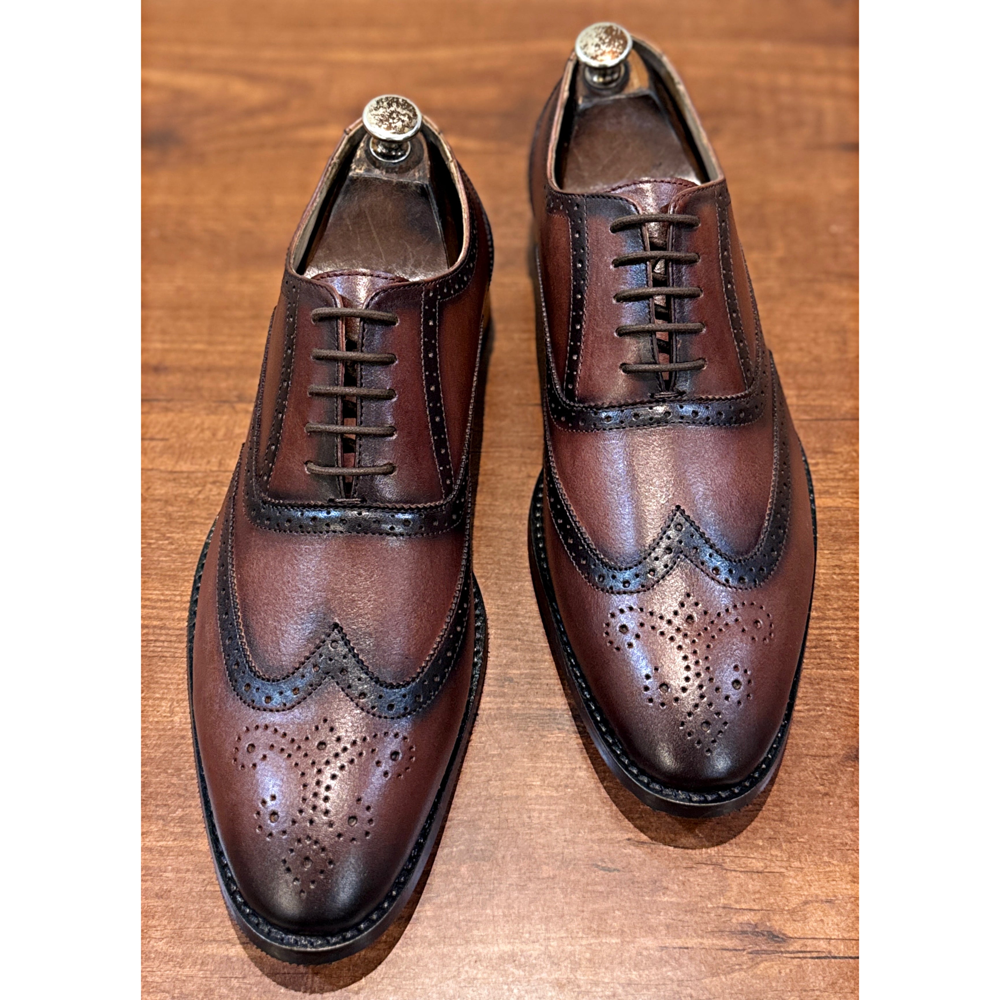 The Windsor Brogue Oxford – Burnished Brown Leather Dress Shoes