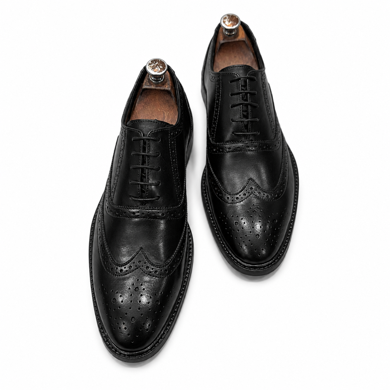 Saalvi Classic Hand Finished Wingtip Oxfords Black