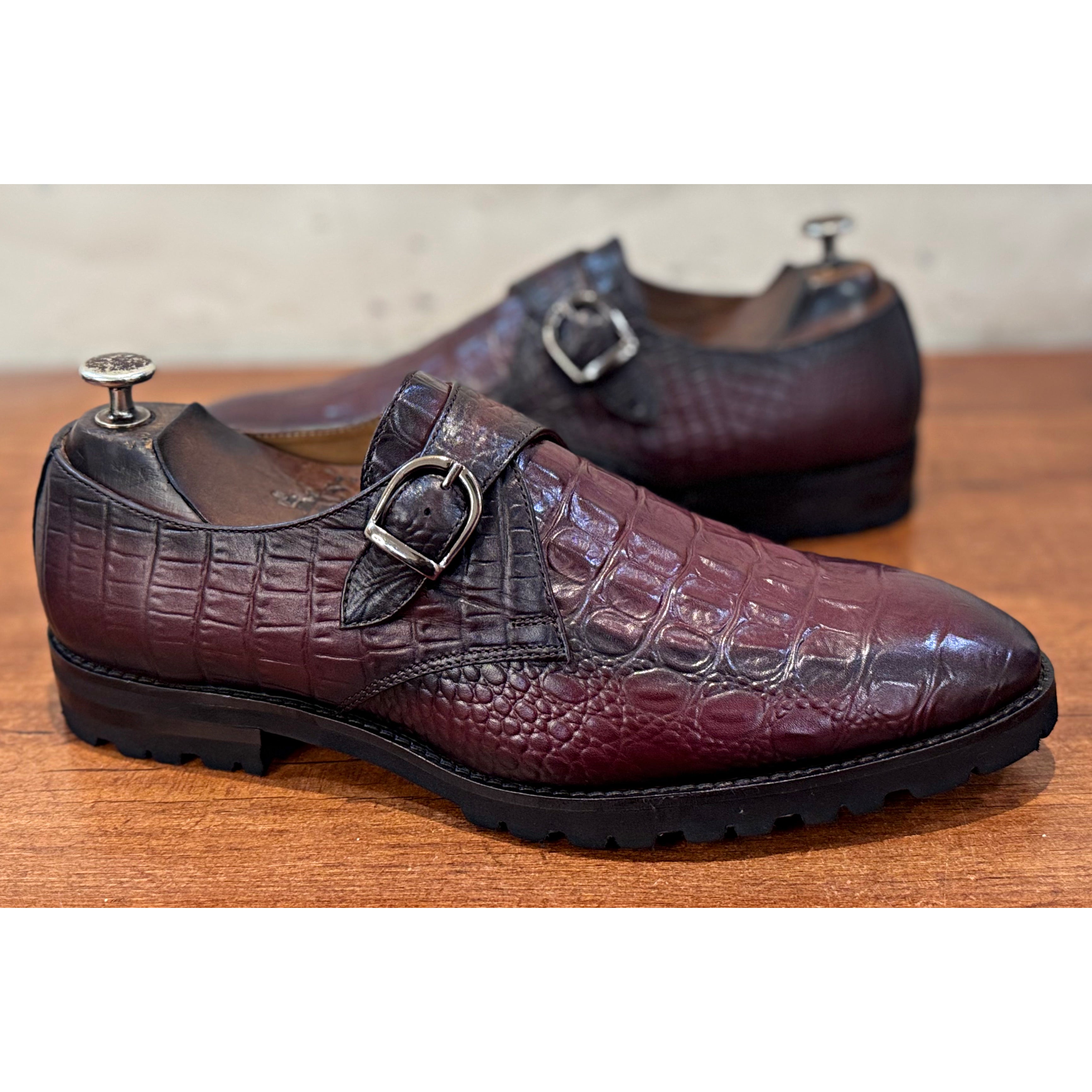 Single Monk Croco Chunky Sole