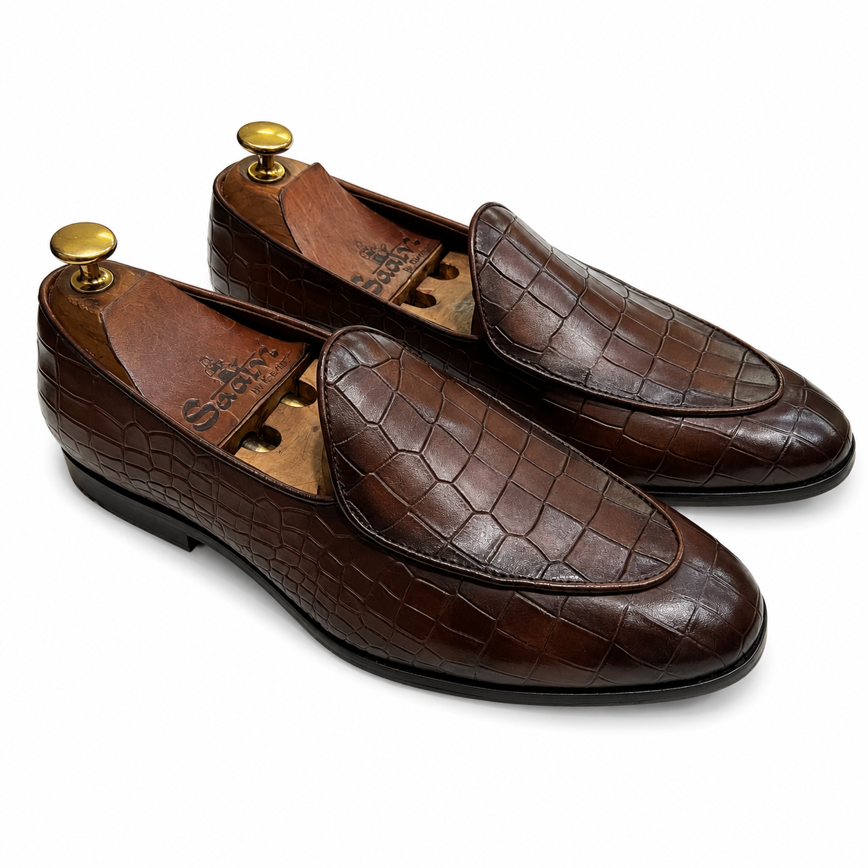 Espresso Croco Belgian Loafers
