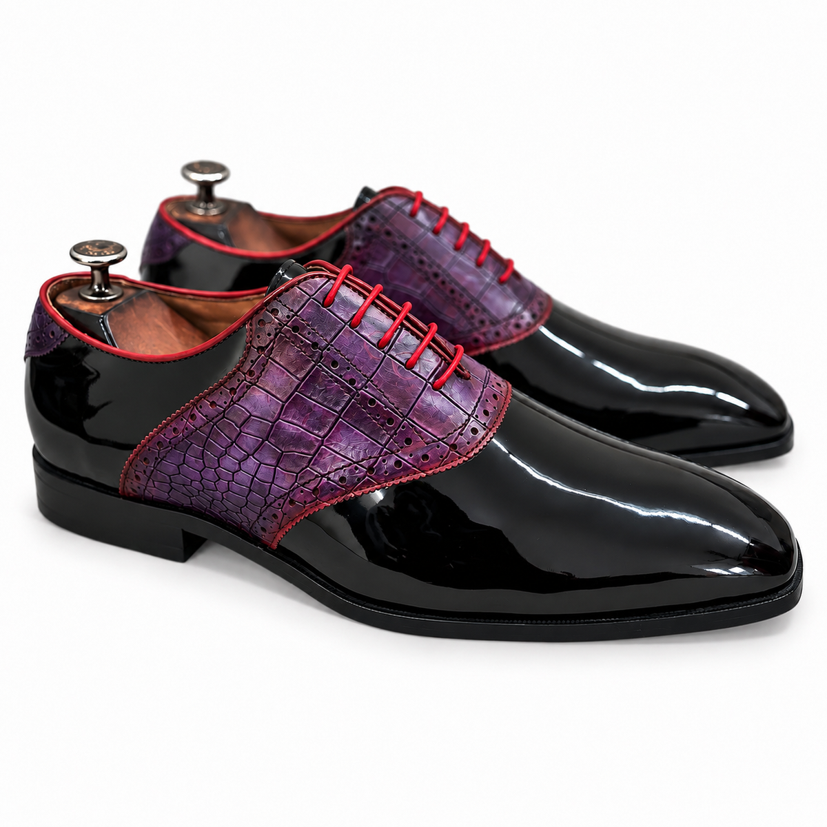 Noir Merlot Croco Oxfords