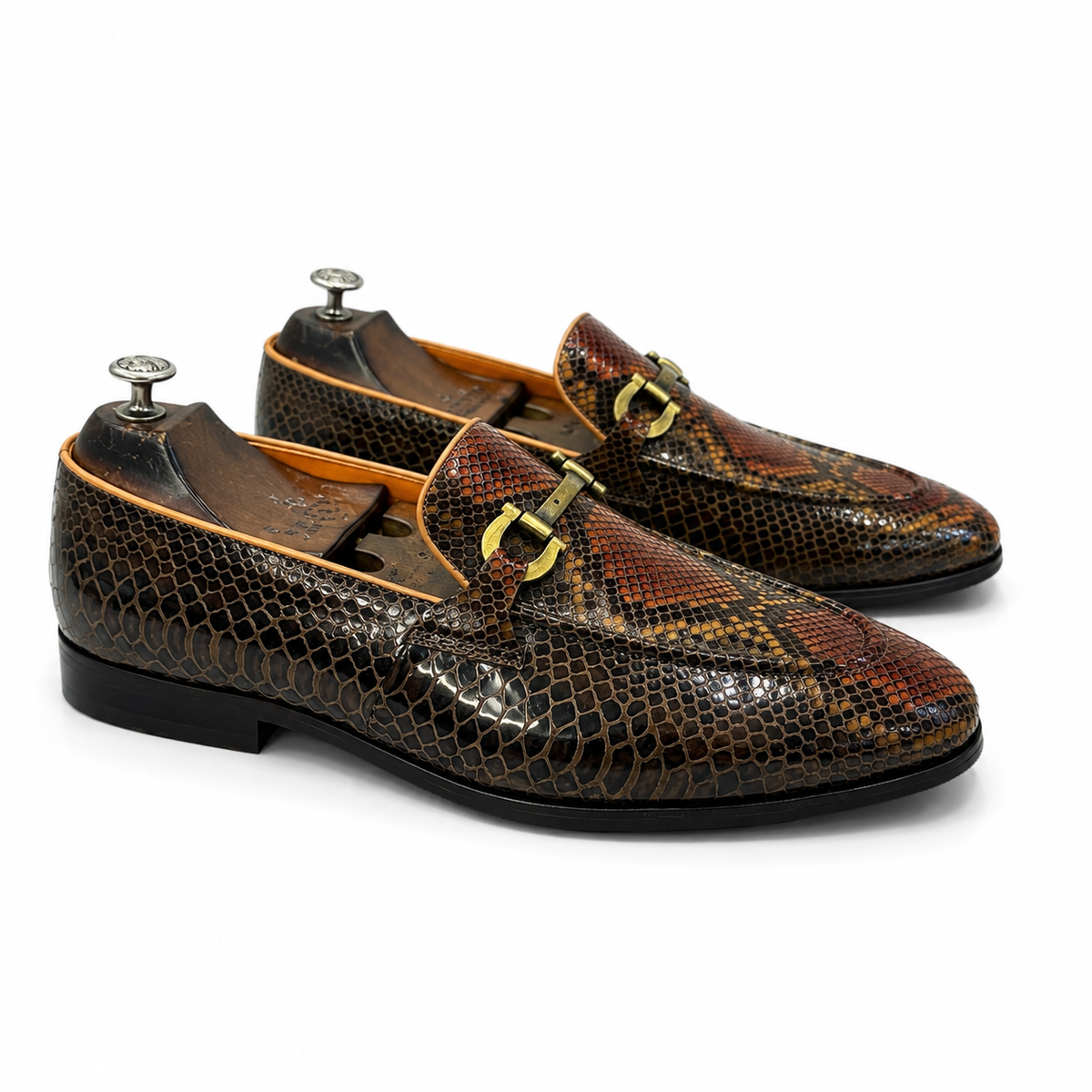 Heritage Multicolor Croc-Embossed Horsebit Loafers