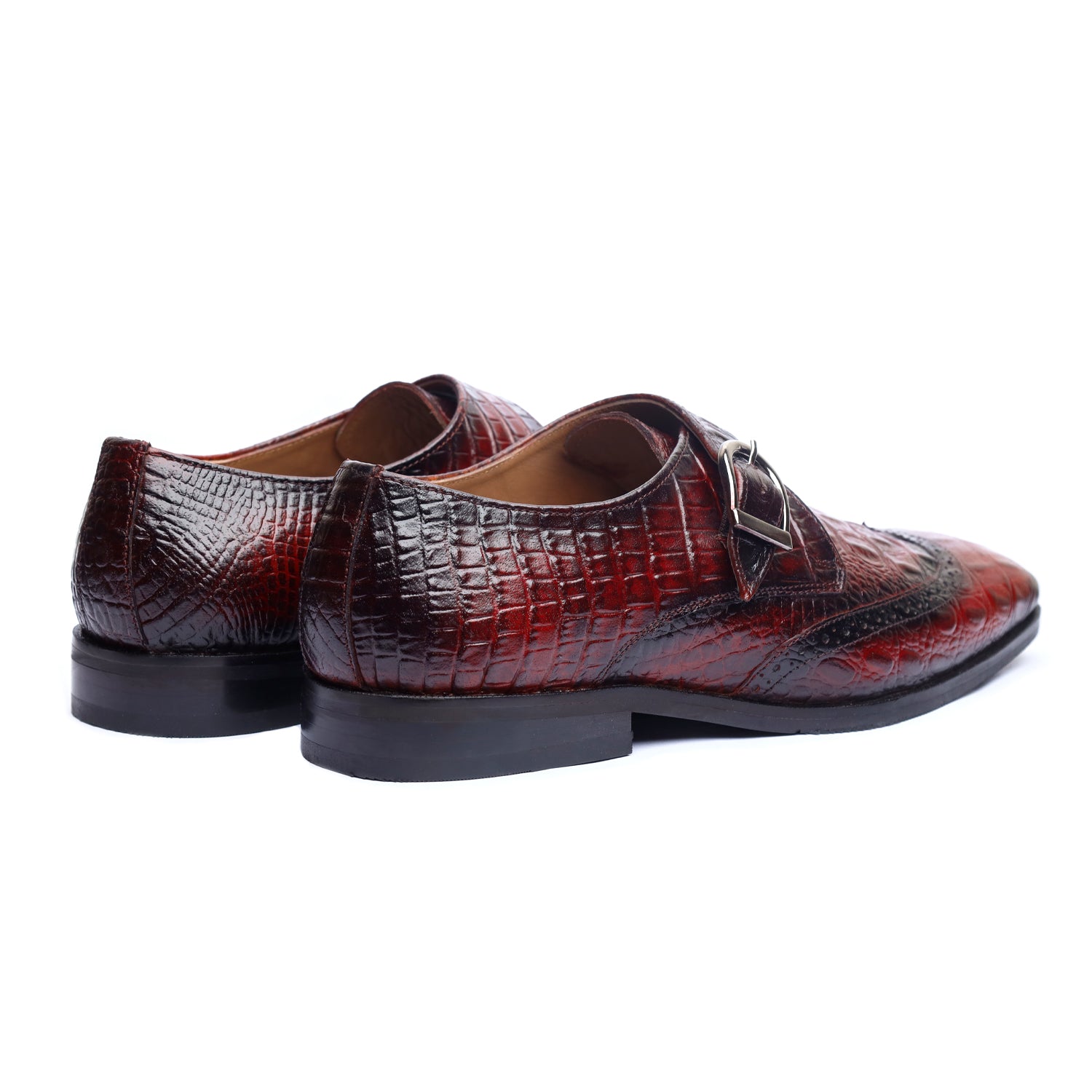 Single Monk Strap Croco Brown