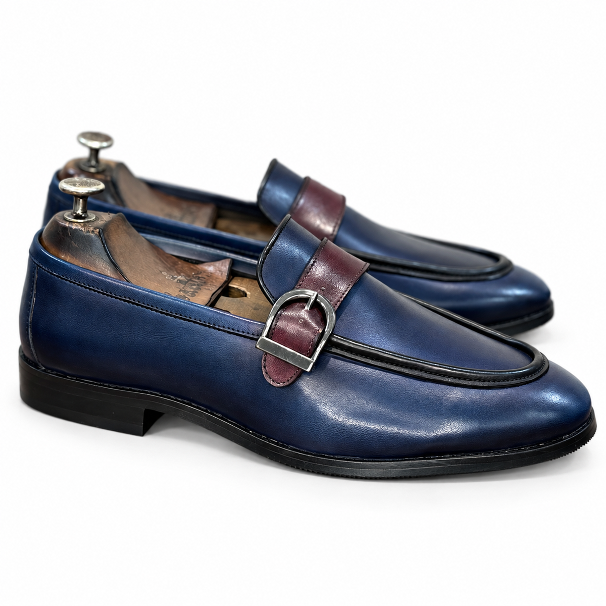 Midnight Bordeaux Buckle Loafers