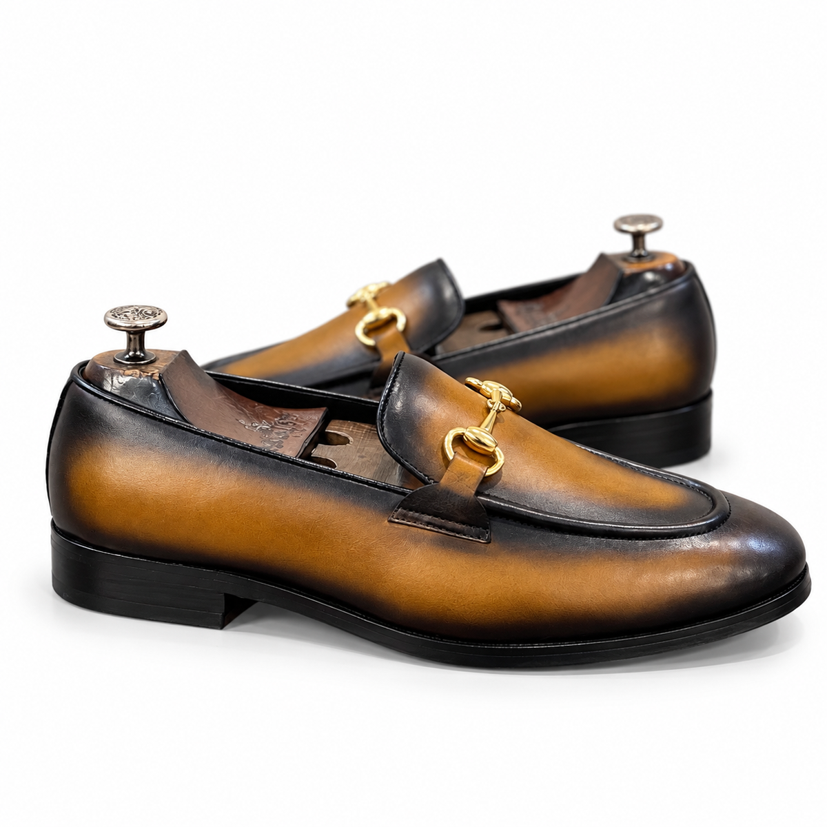 Cognac Noir Horsebit Loafer