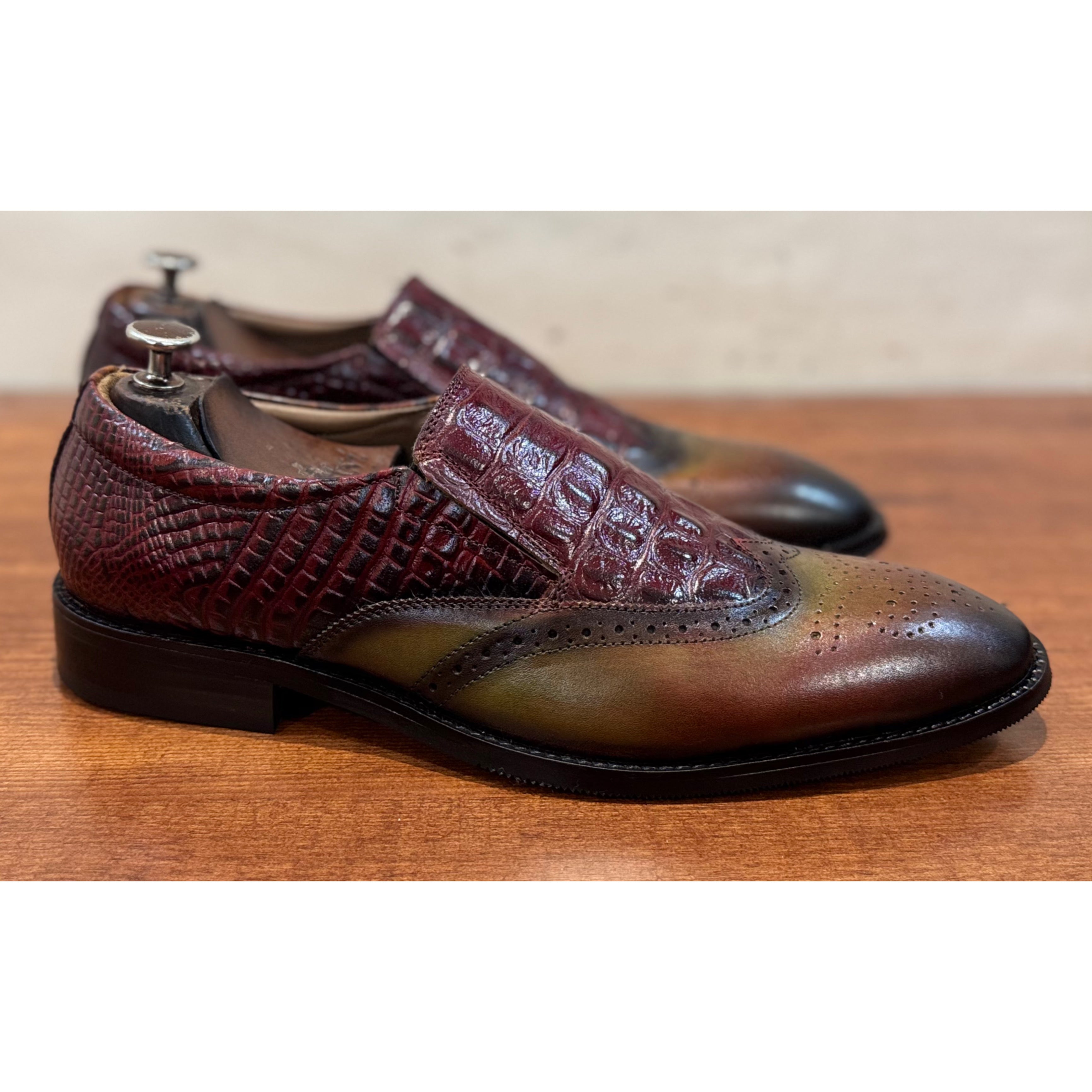 Dual Patina Croco Slip-on