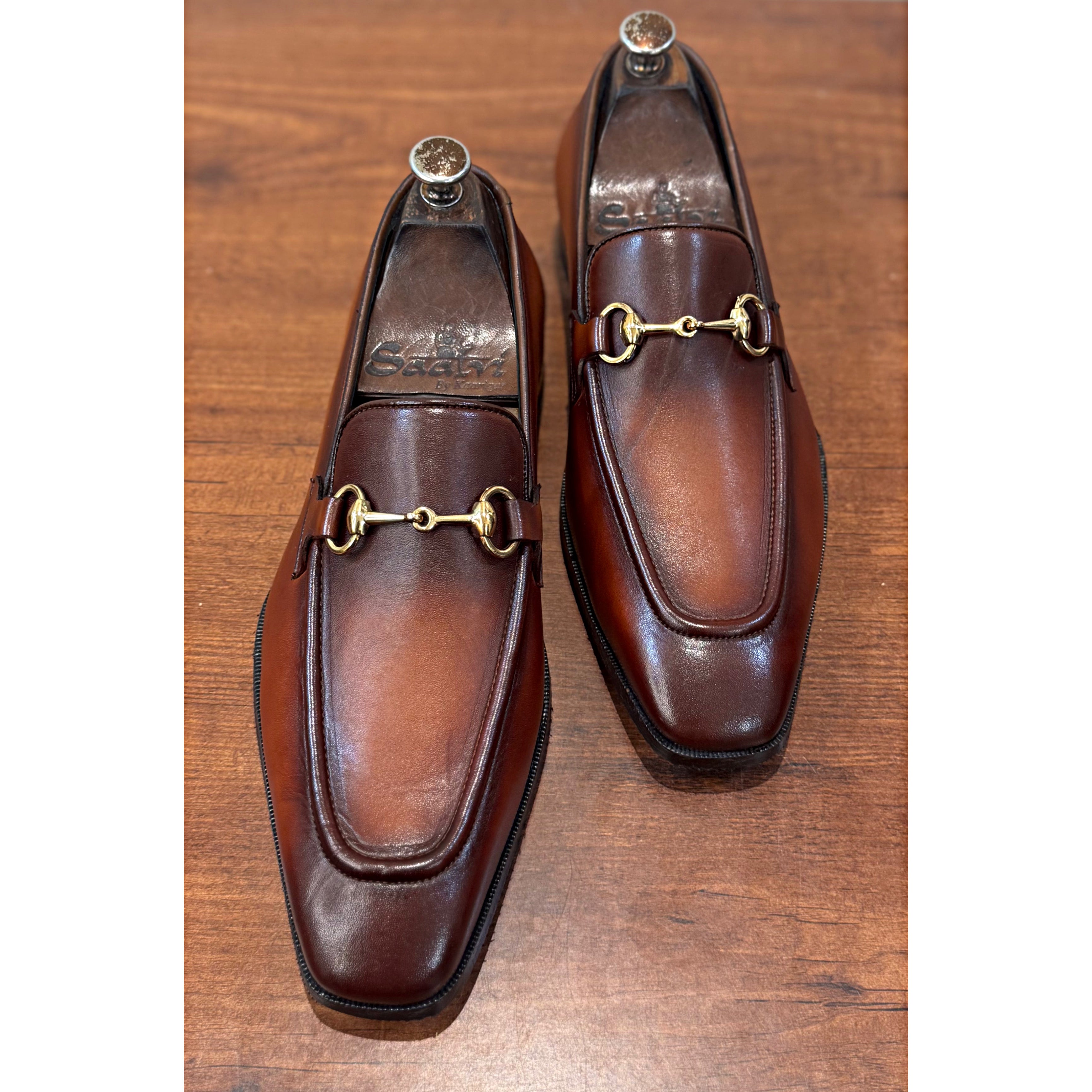 Horsebit Loafers Hand Finished Tan Brown