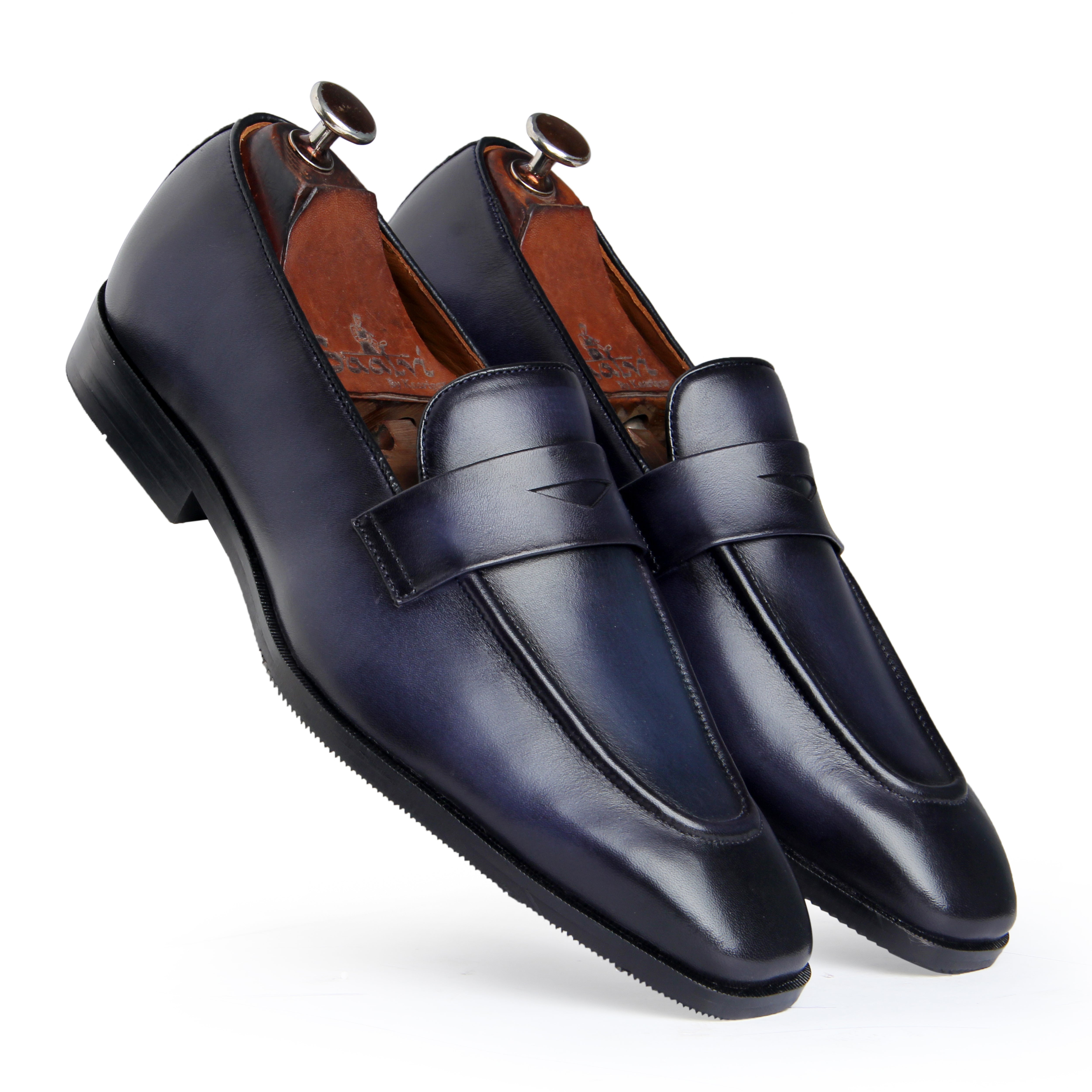 Penny Loafers Blue Hand Patina
