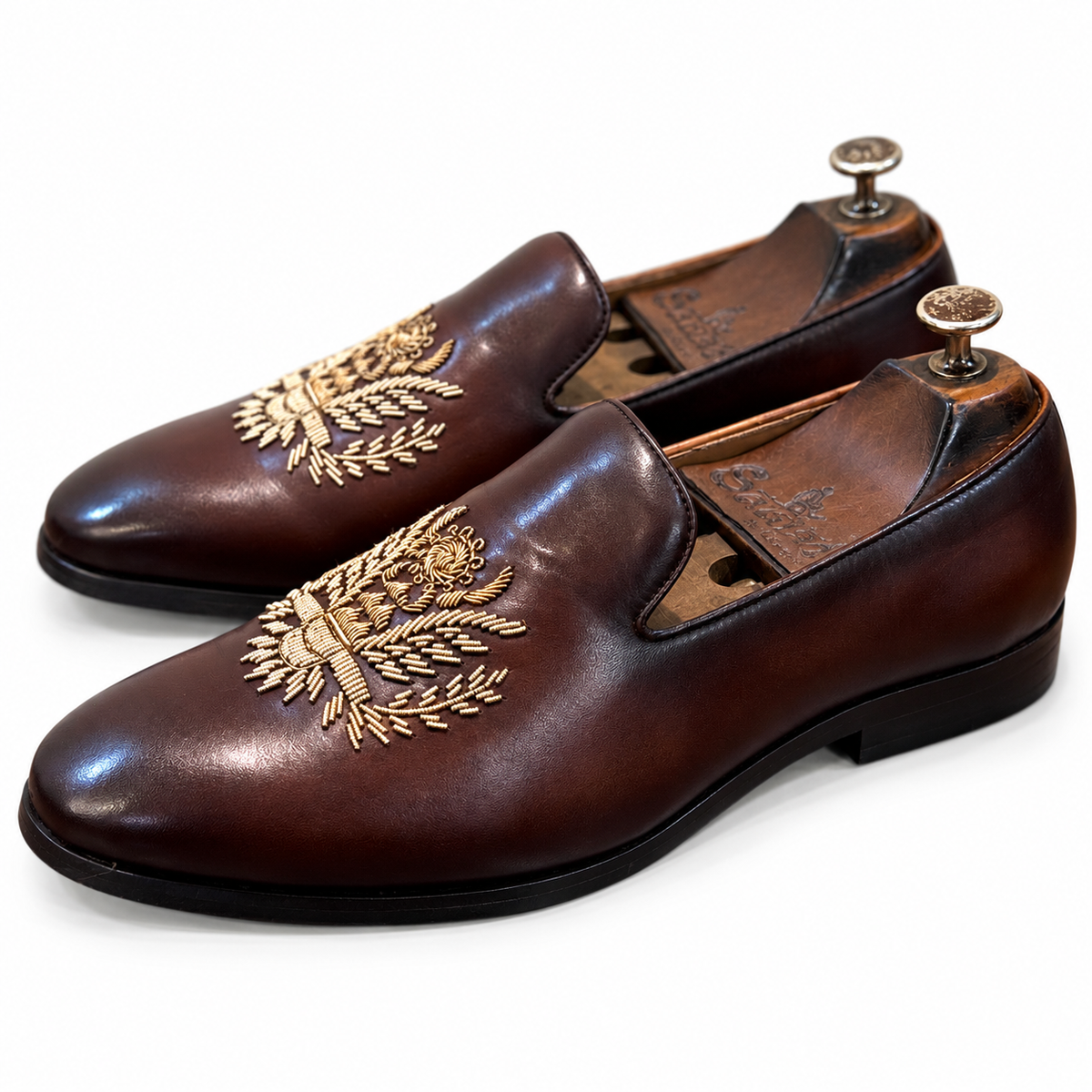 Imperial Eagle Zardosi Slip-On – Dual Tone Brown