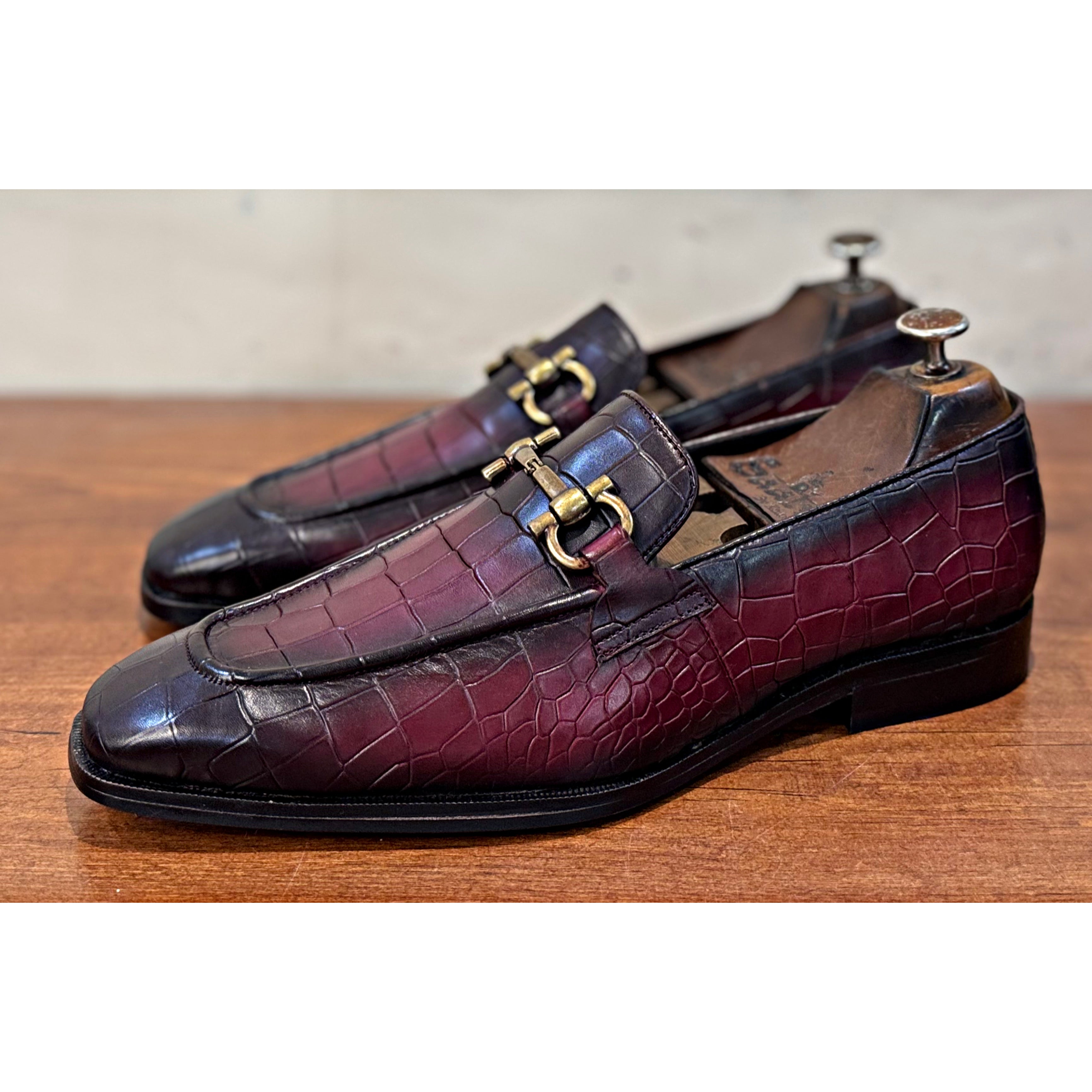 Ecsaaro Designer Loafers Croco