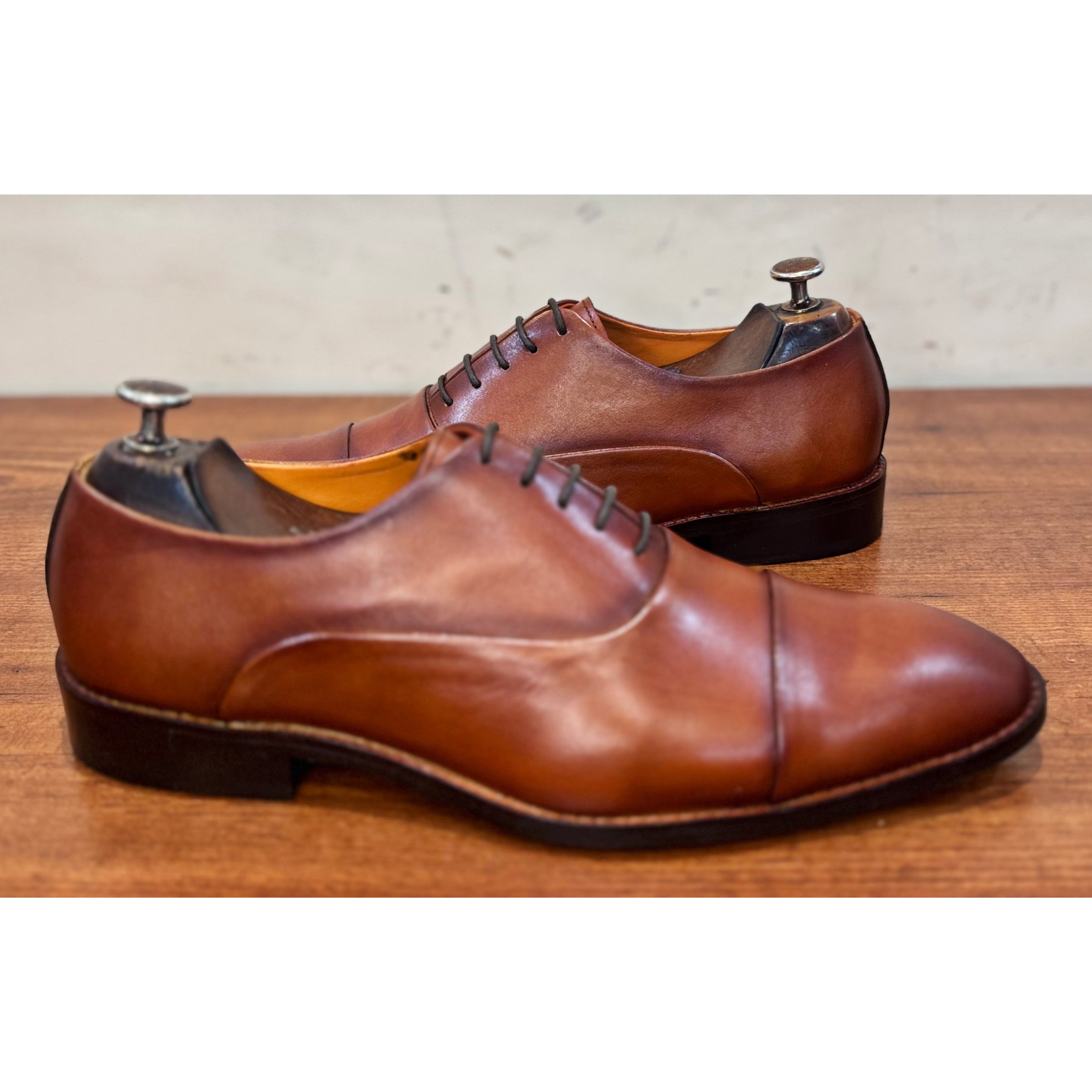 Tan Cap Toe Oxfords
