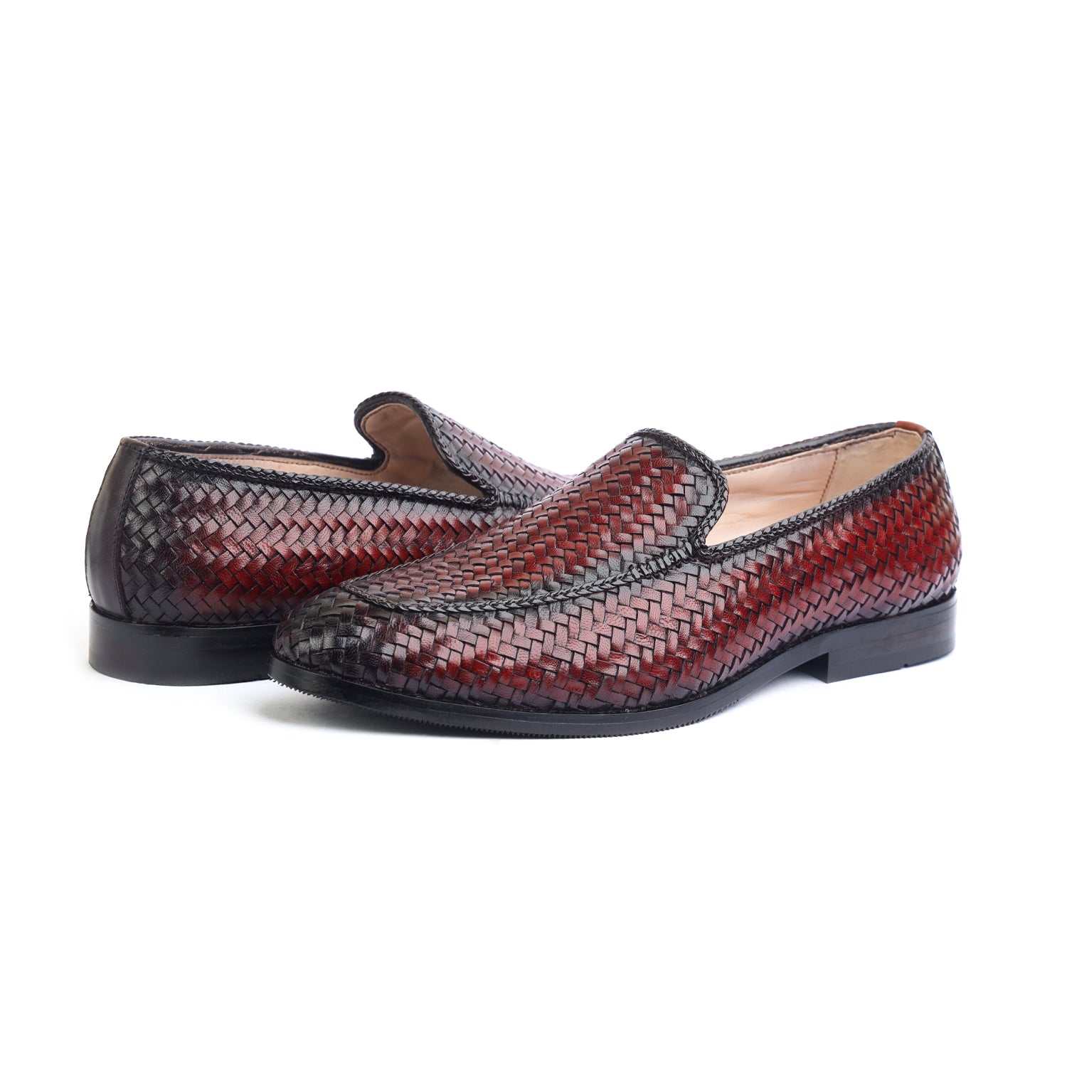 Brown Handwoven Loafers