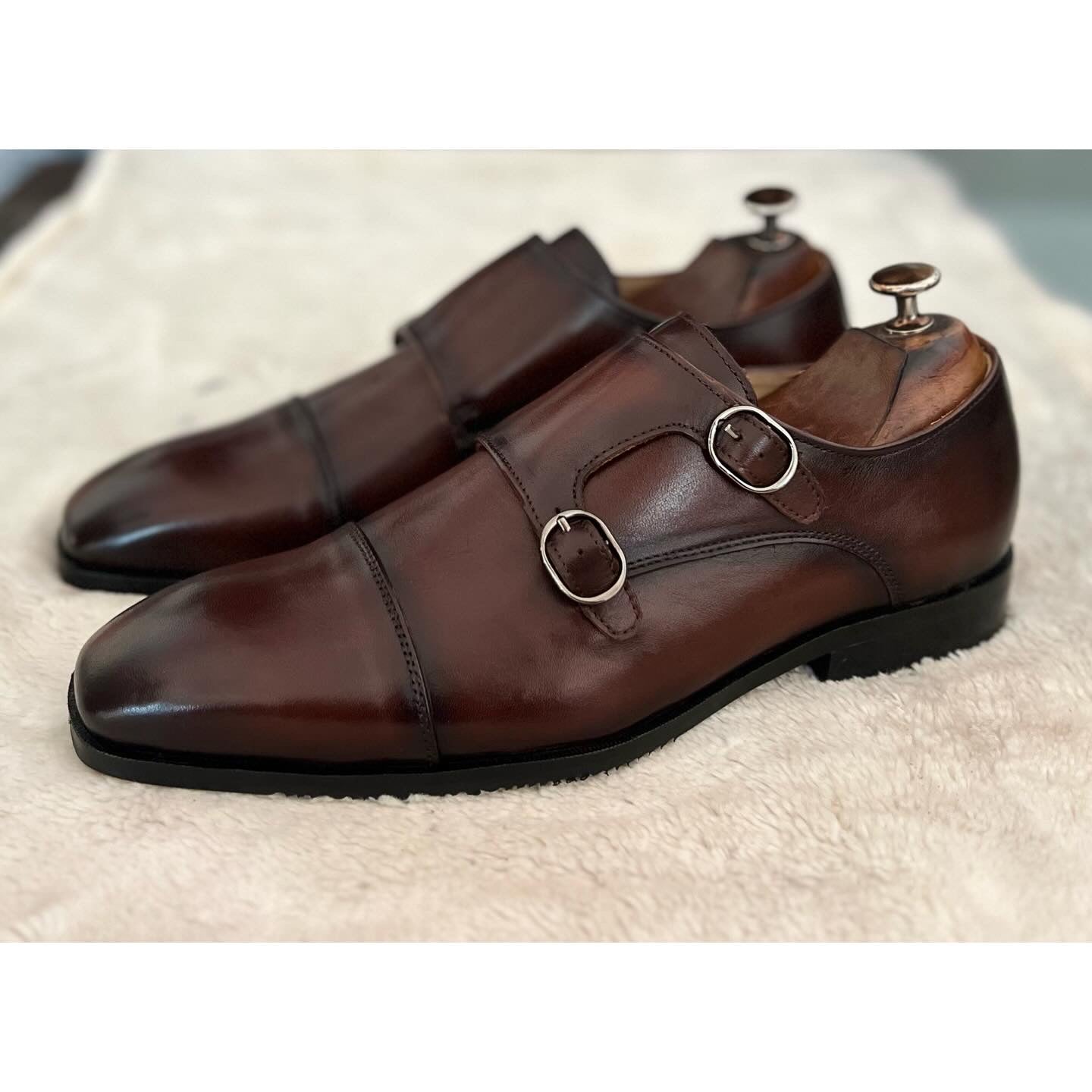 Brown Leather Monk Straps