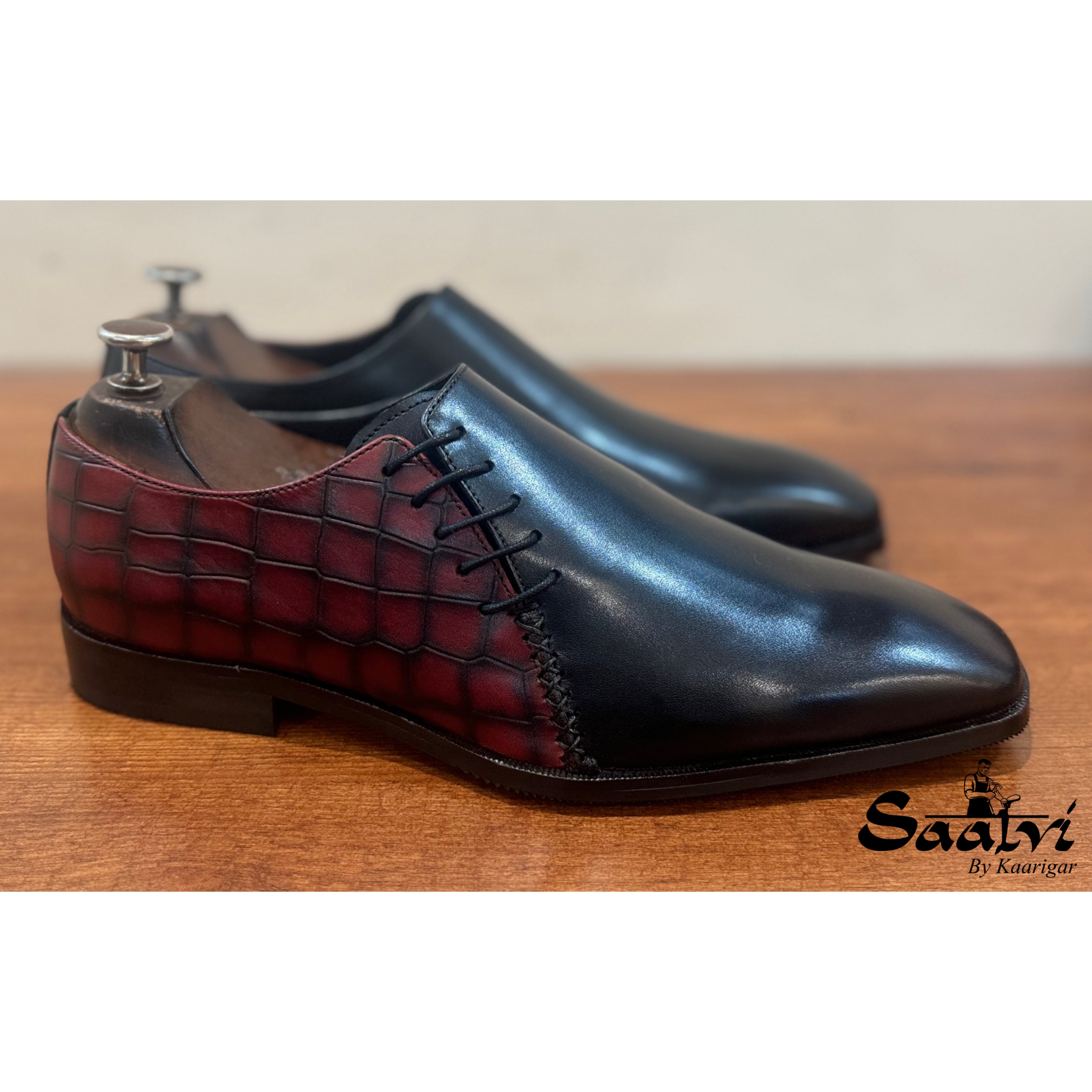 Callahan - Leather Oxfords Black Bordo