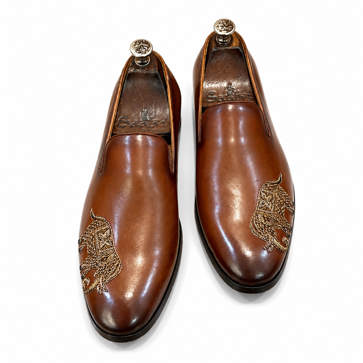 The Maharaja Elephant Slipper – Brown Luxury Embroidered Loafers