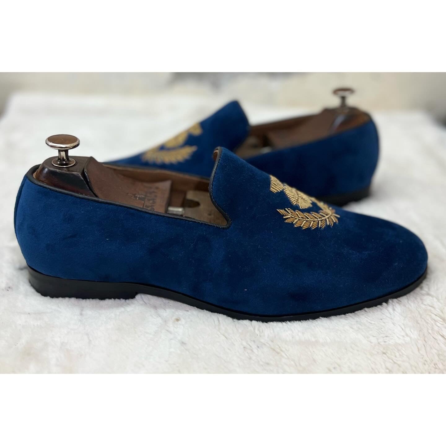 Flower Zardosi Embroidery Blue