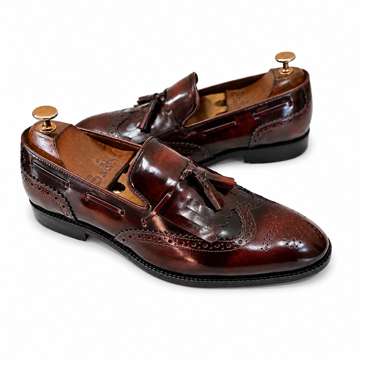 Saalvi Regent Bordeaux Tassel Brogue Loafers