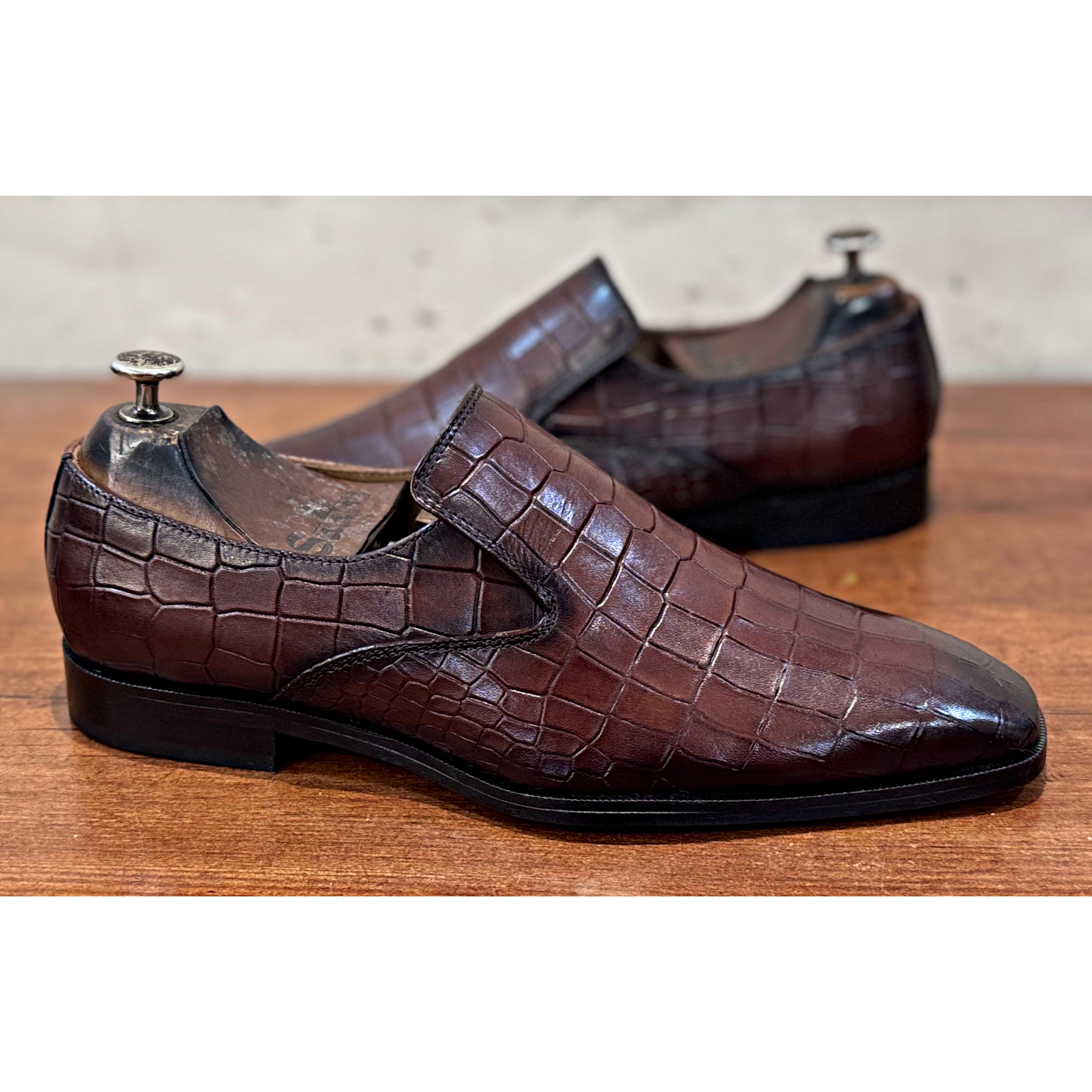 Massimo - Brown Croc Loafers