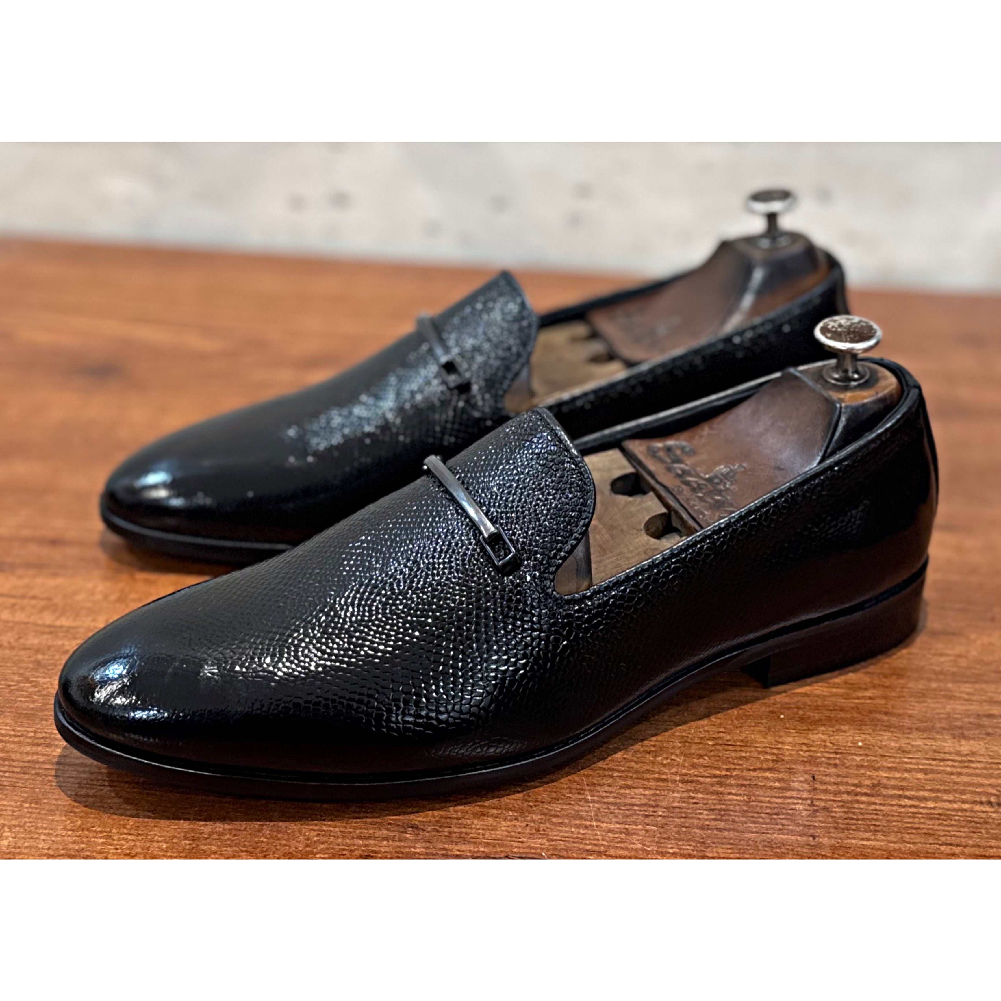 Patent Loafers With Buckle