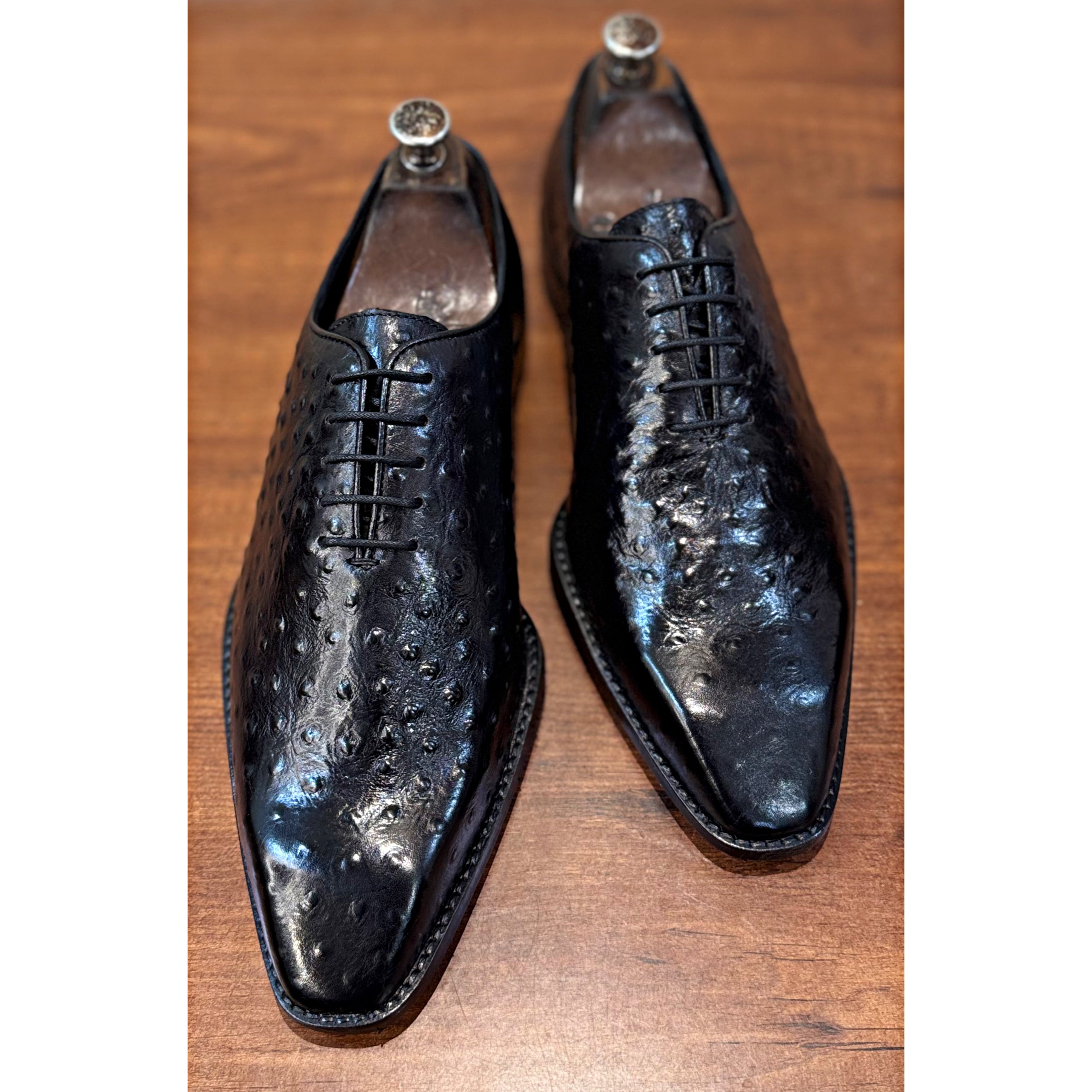 Ostrich Wholecut Oxfords Black