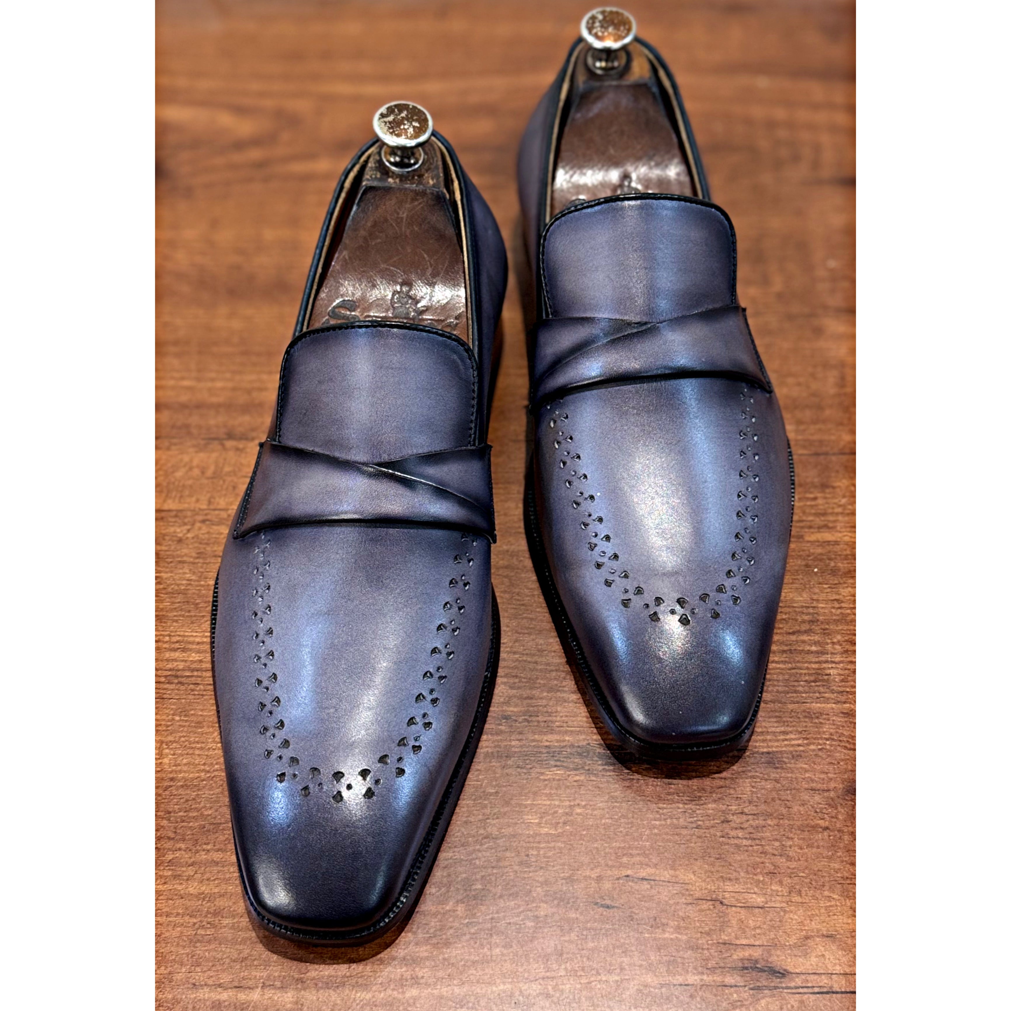 Myron - Grey Hand Patina Loafers