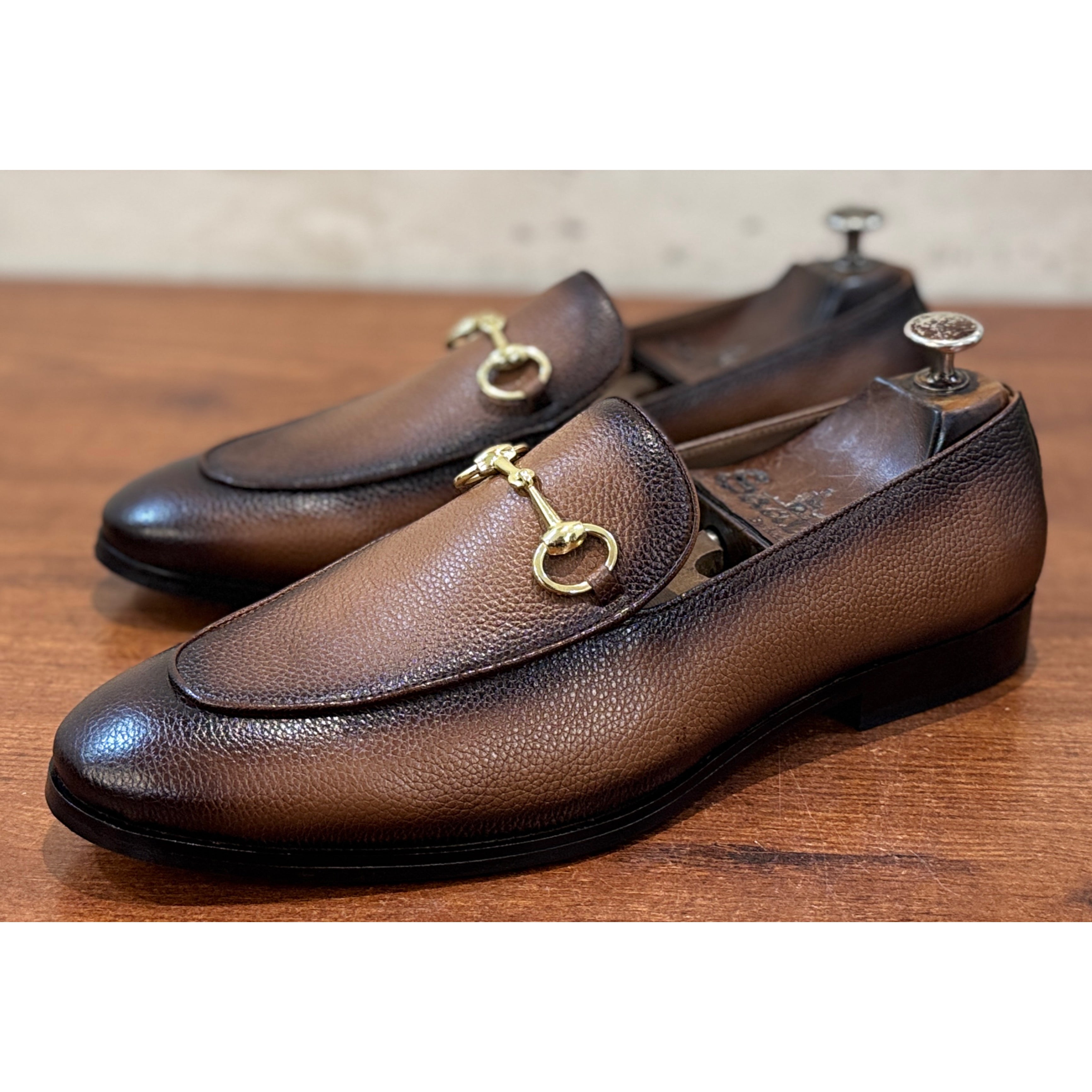 Regal Monaco Espresso Pebble Leather Horsebit Loafers for Men