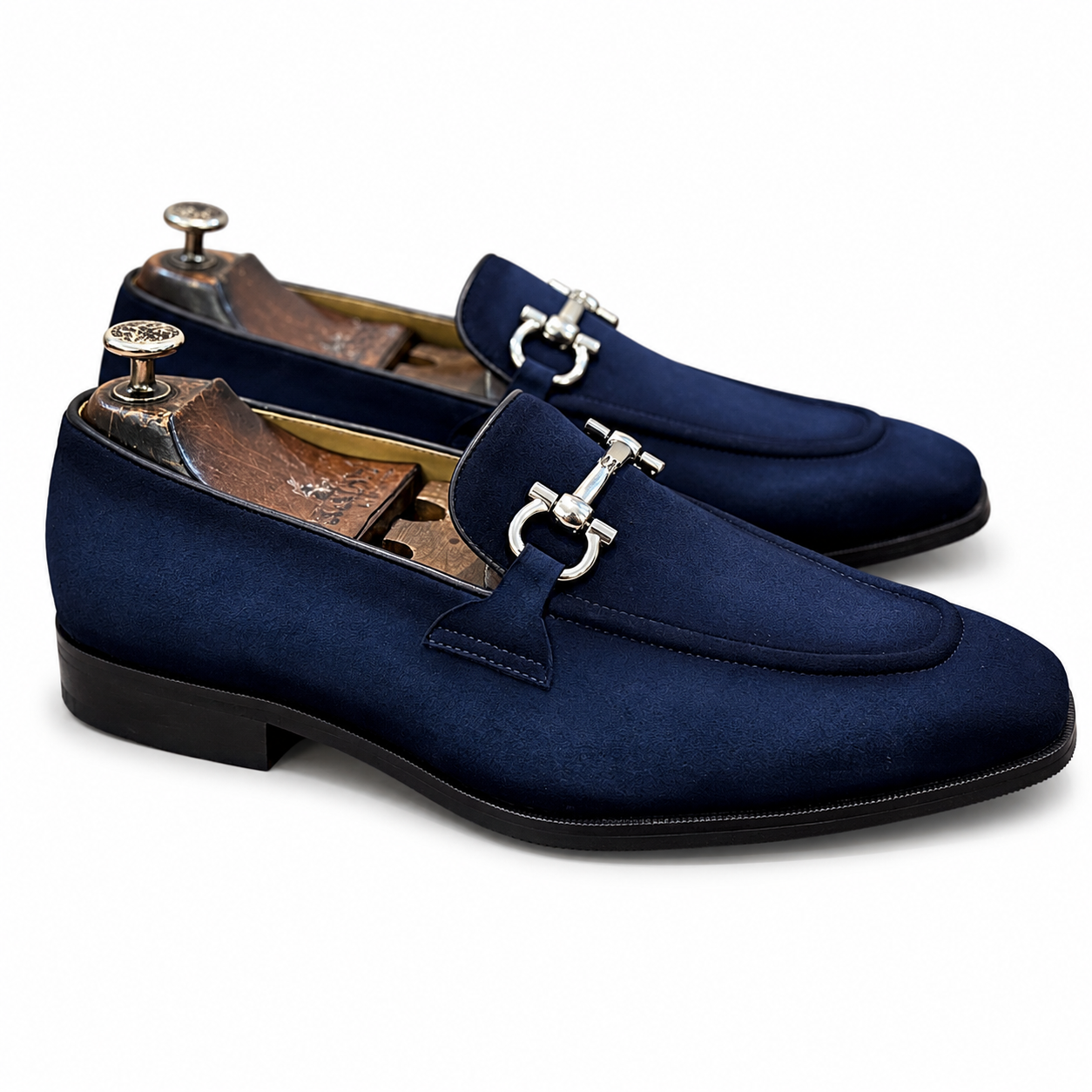 The Midnight Riviera – Navy Suede Horsebit Loafers