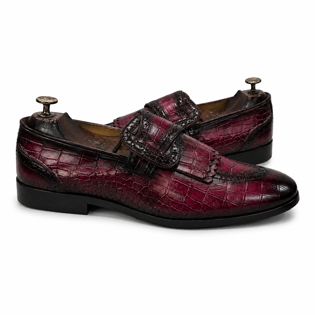 Imperial Bordeaux Croco Butterfly Loafer