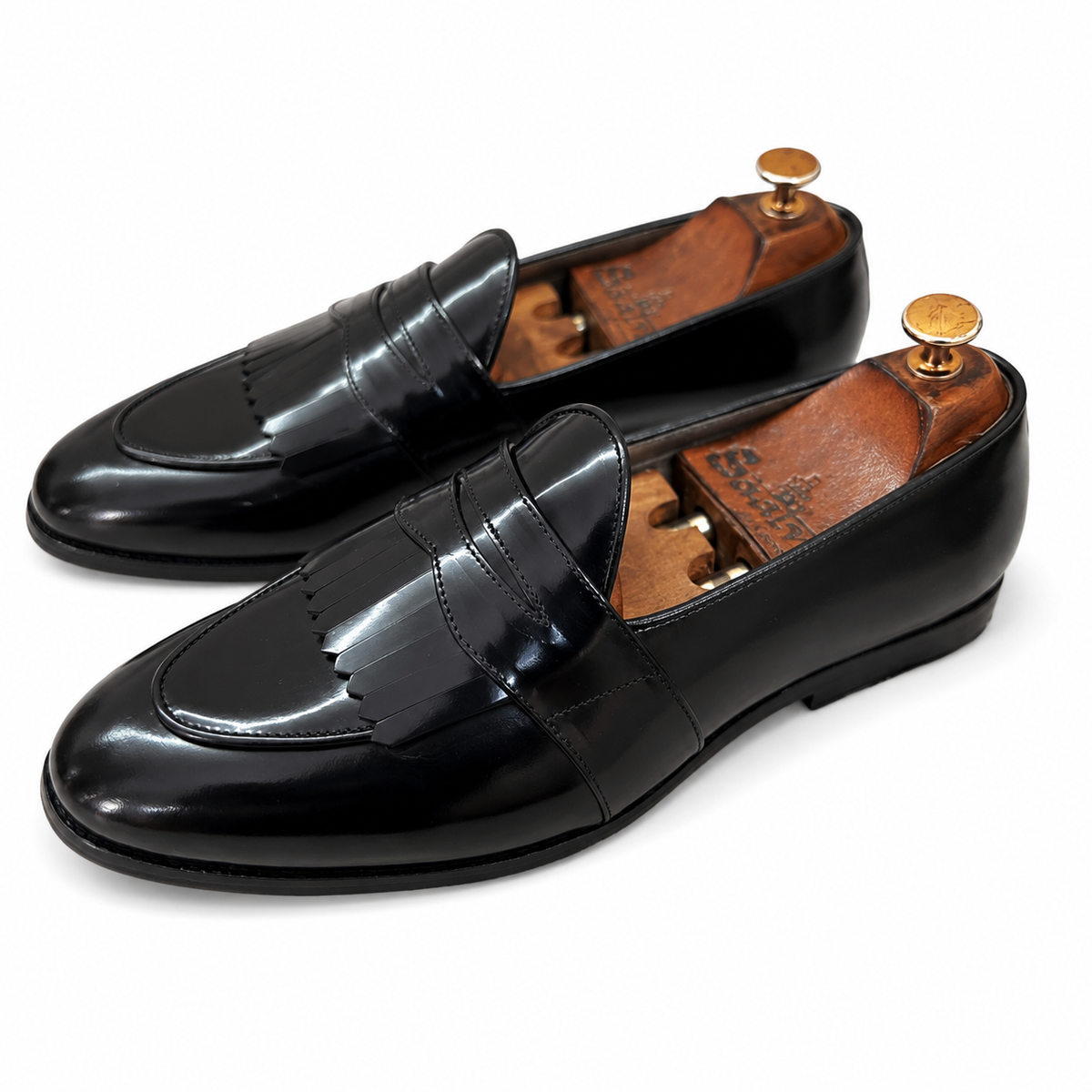Belgian Loafers With Fringe Black Calf