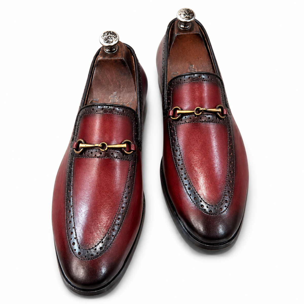 The Montclair Patina Horsebit Loafers – Burgundy