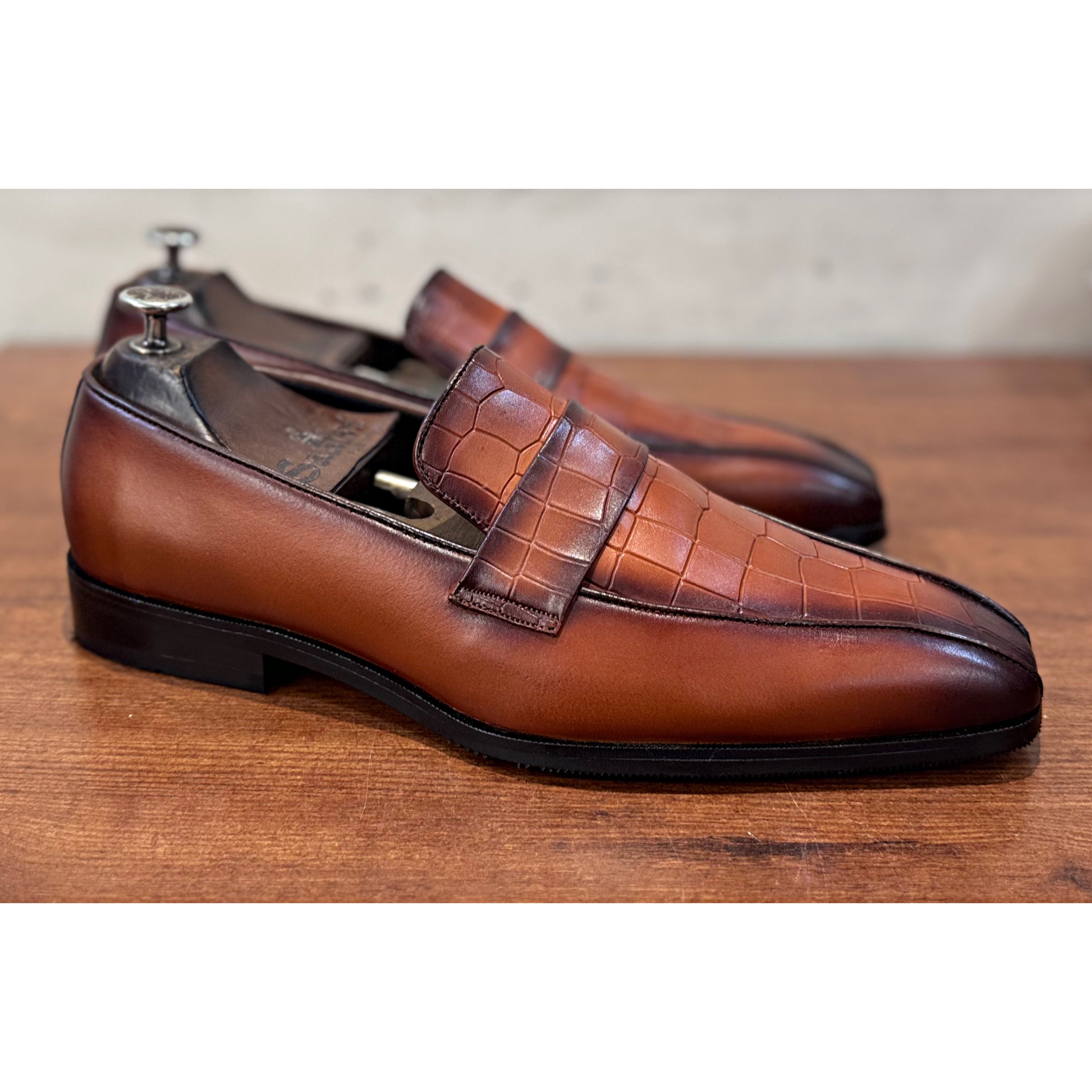 Croco Textured Loafers