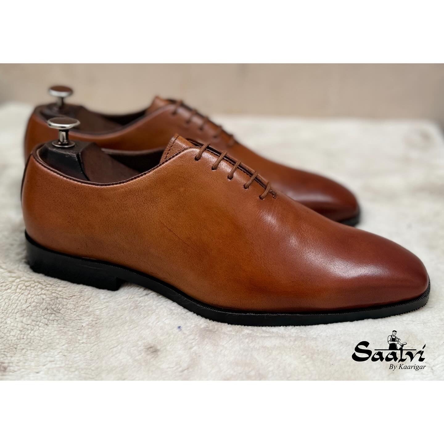 Tan Oxfords Hand Patina