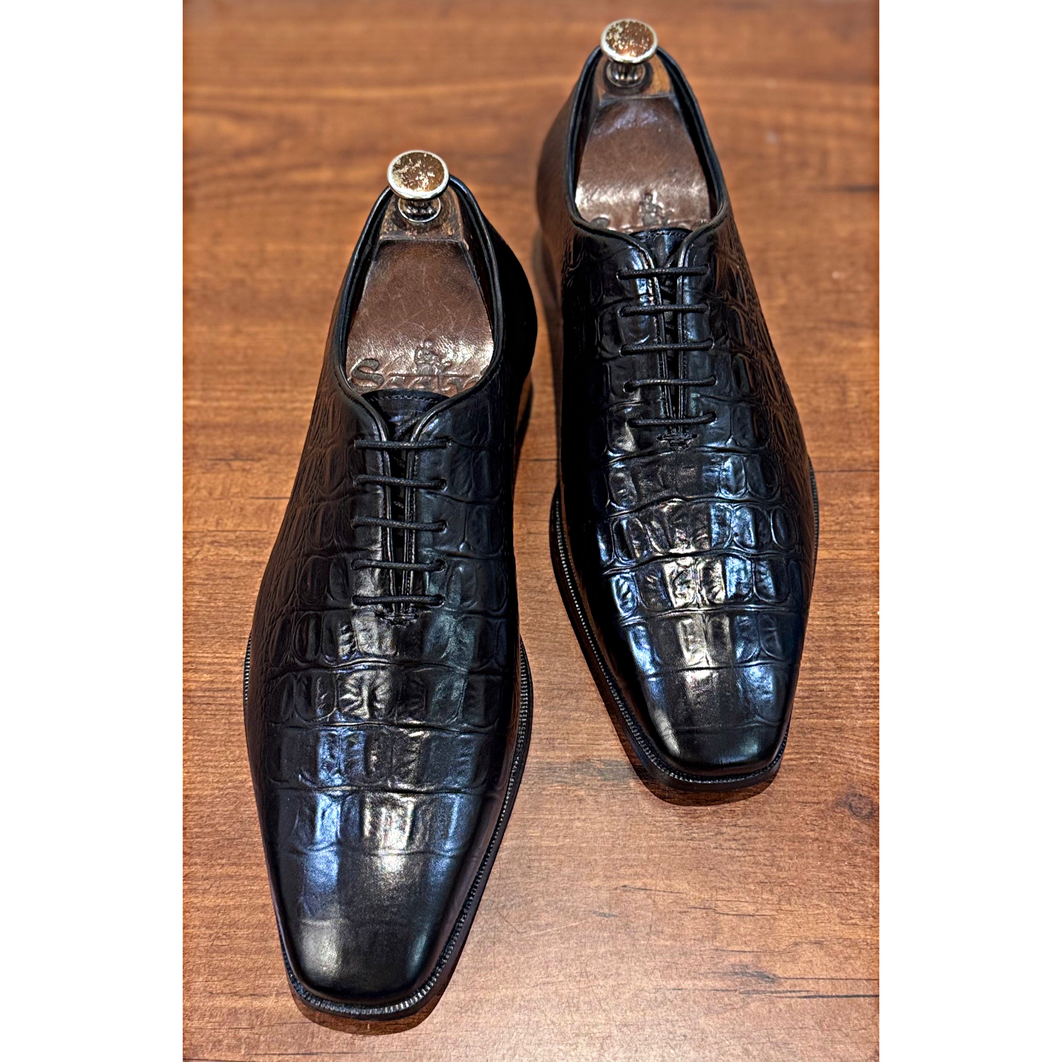Black Croco Oxfords
