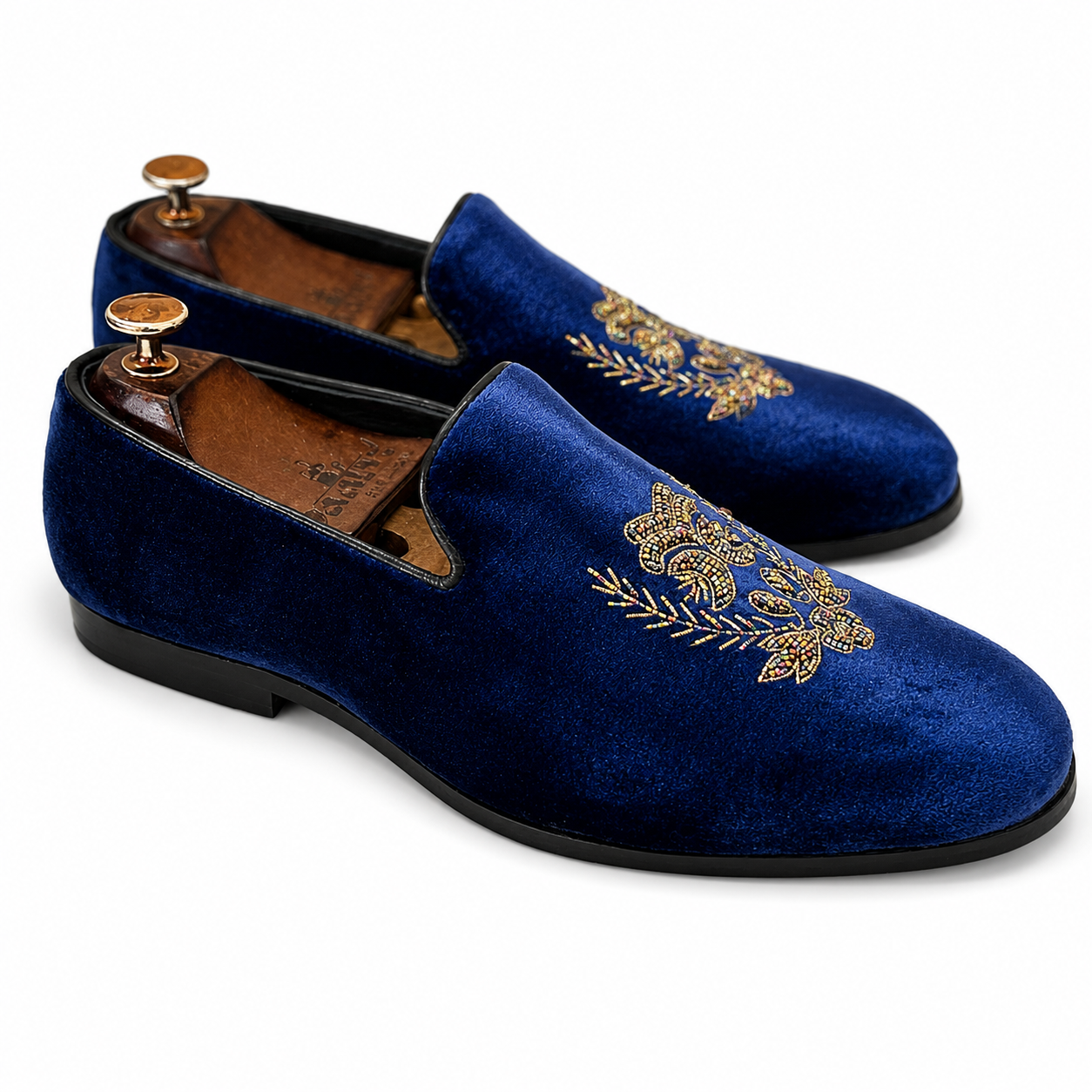 Blue Velvet Multi Colour Slipons