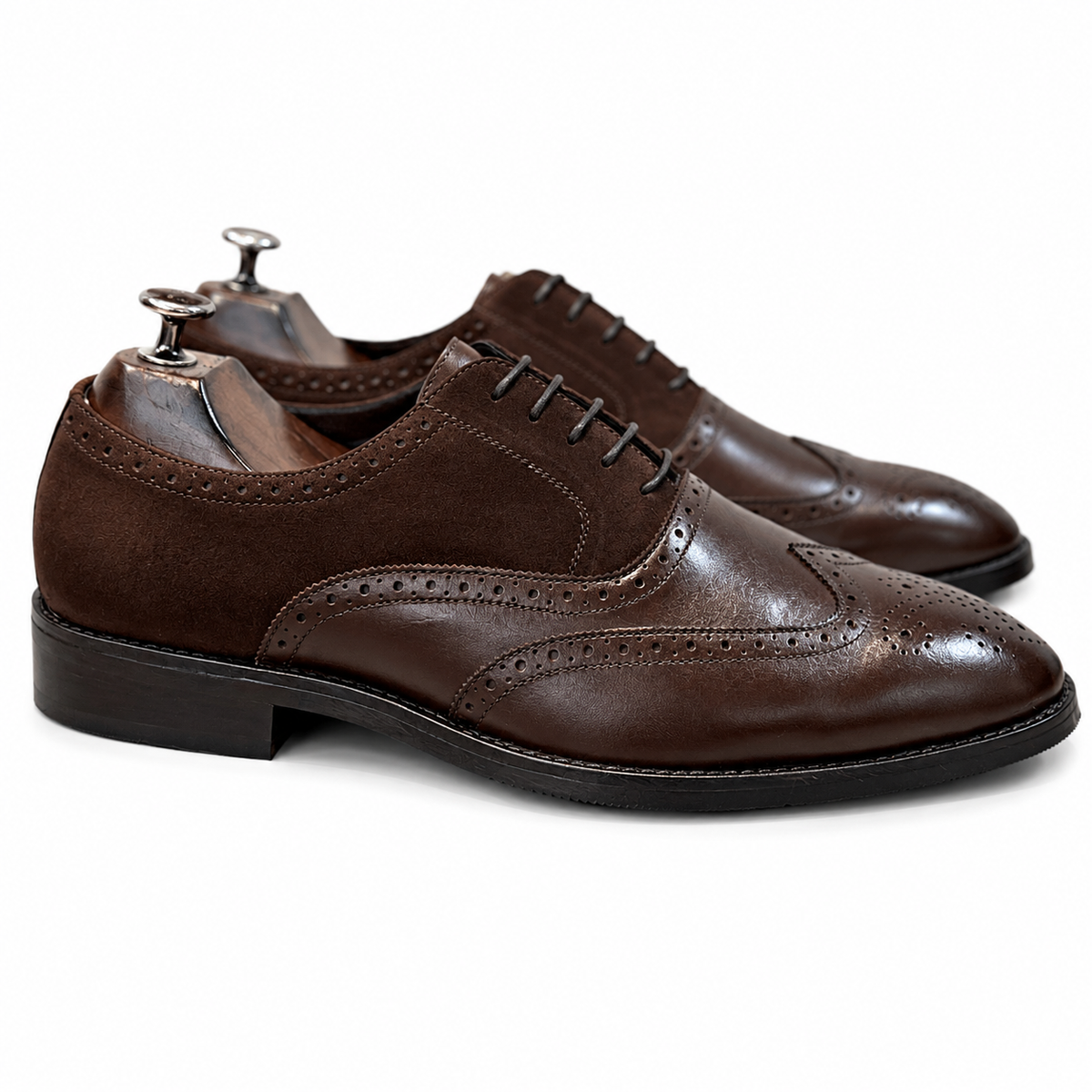 Dark Brown Wingtip Brogue Leather Oxford