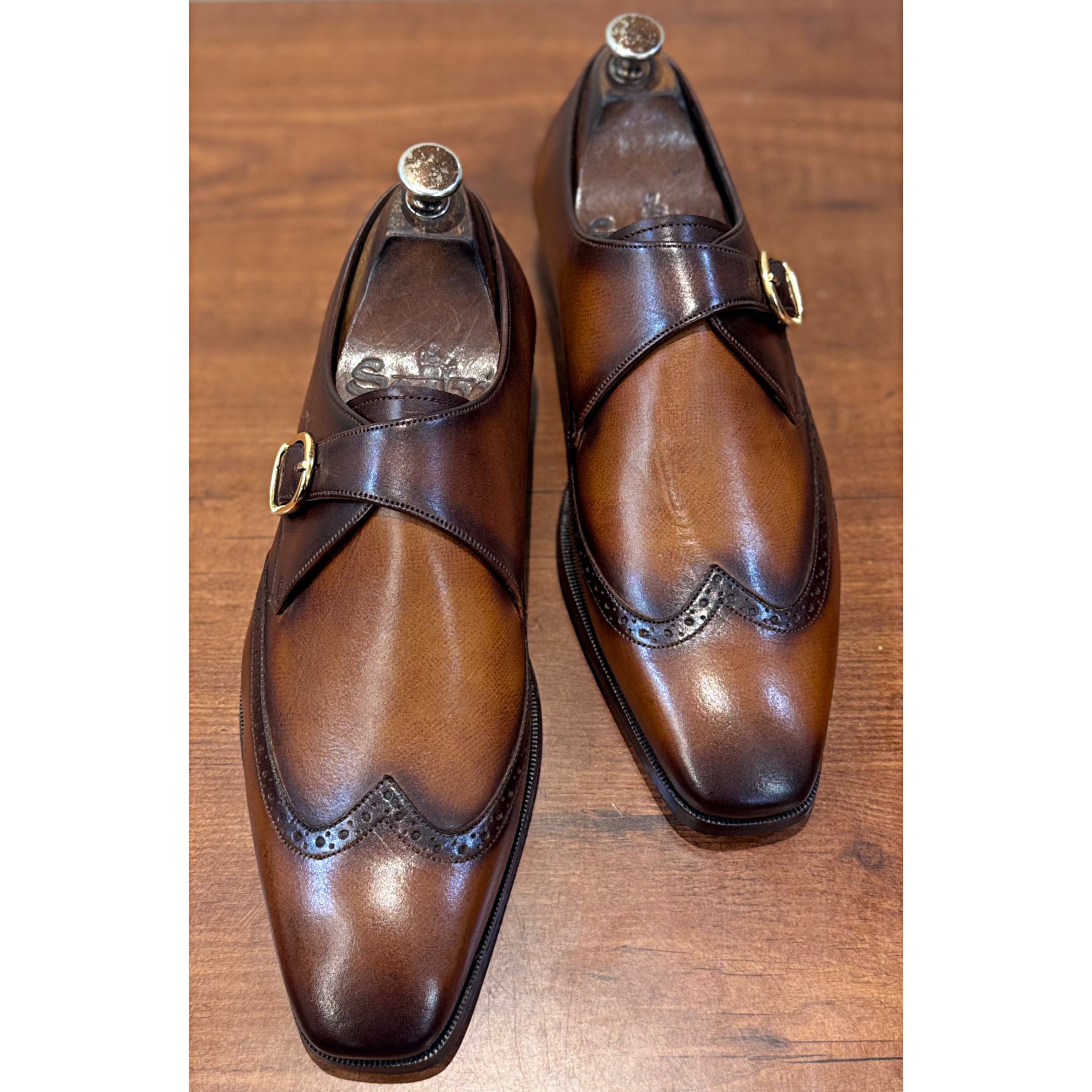 Single Monk Strap Hand Patina