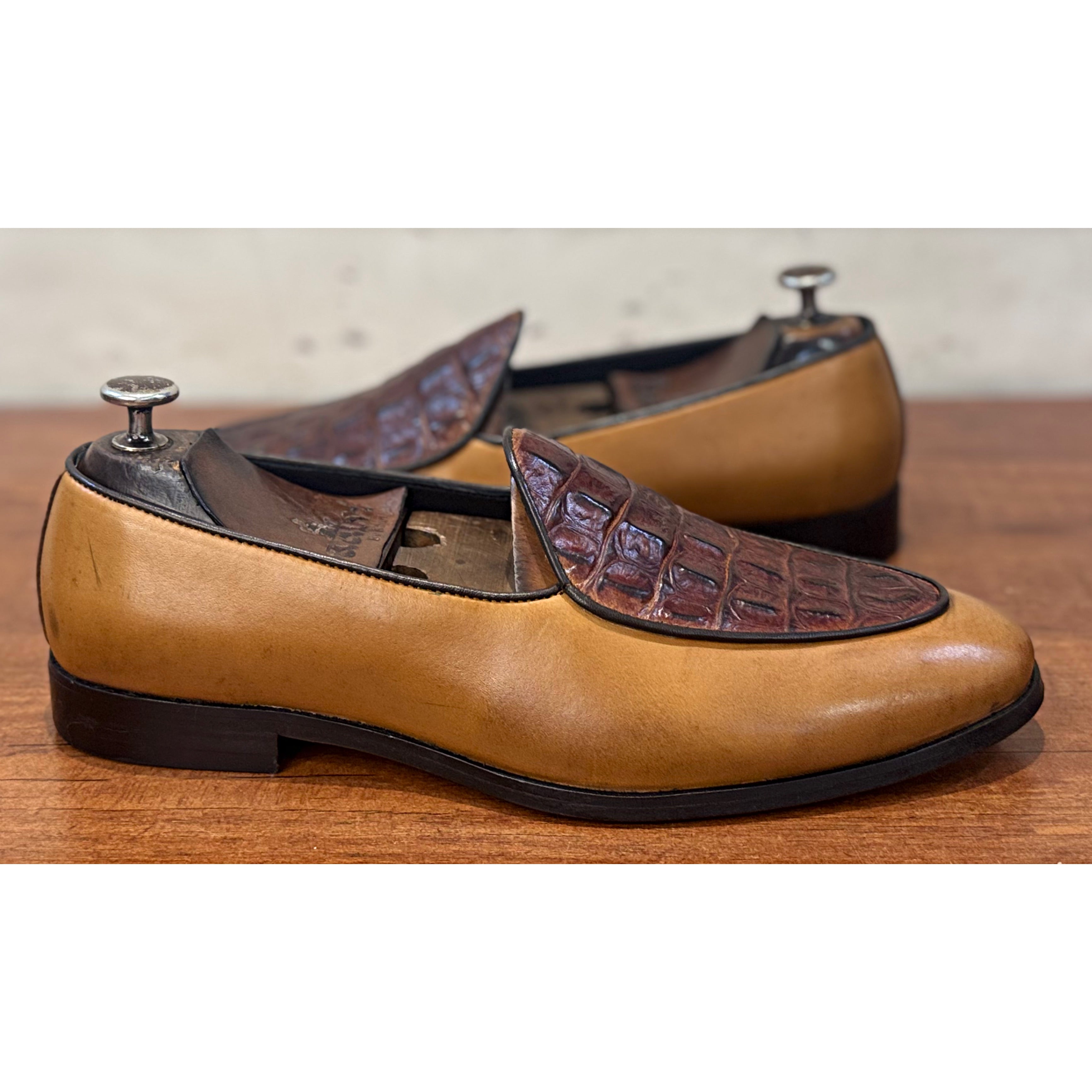 Belgian Loafers Croco Tan