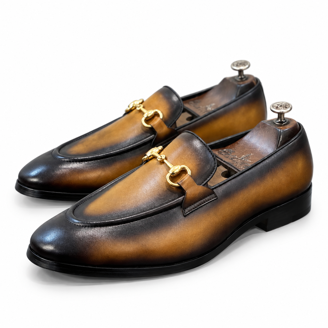 Cognac Noir Horsebit Loafer