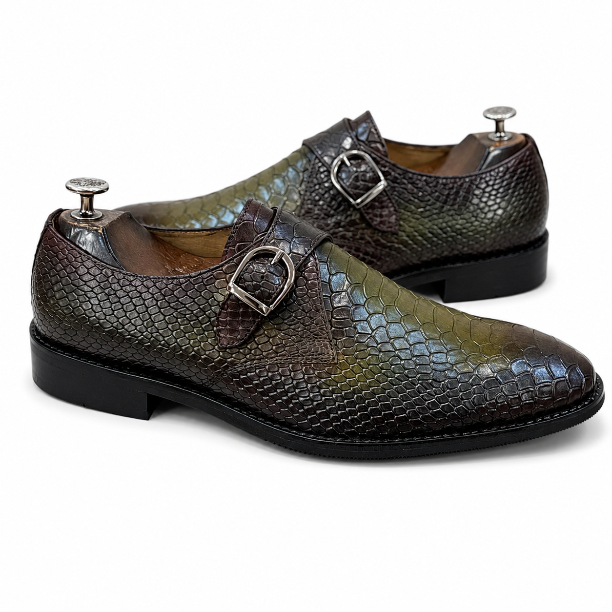 Emerald Python Single Monk Shoes