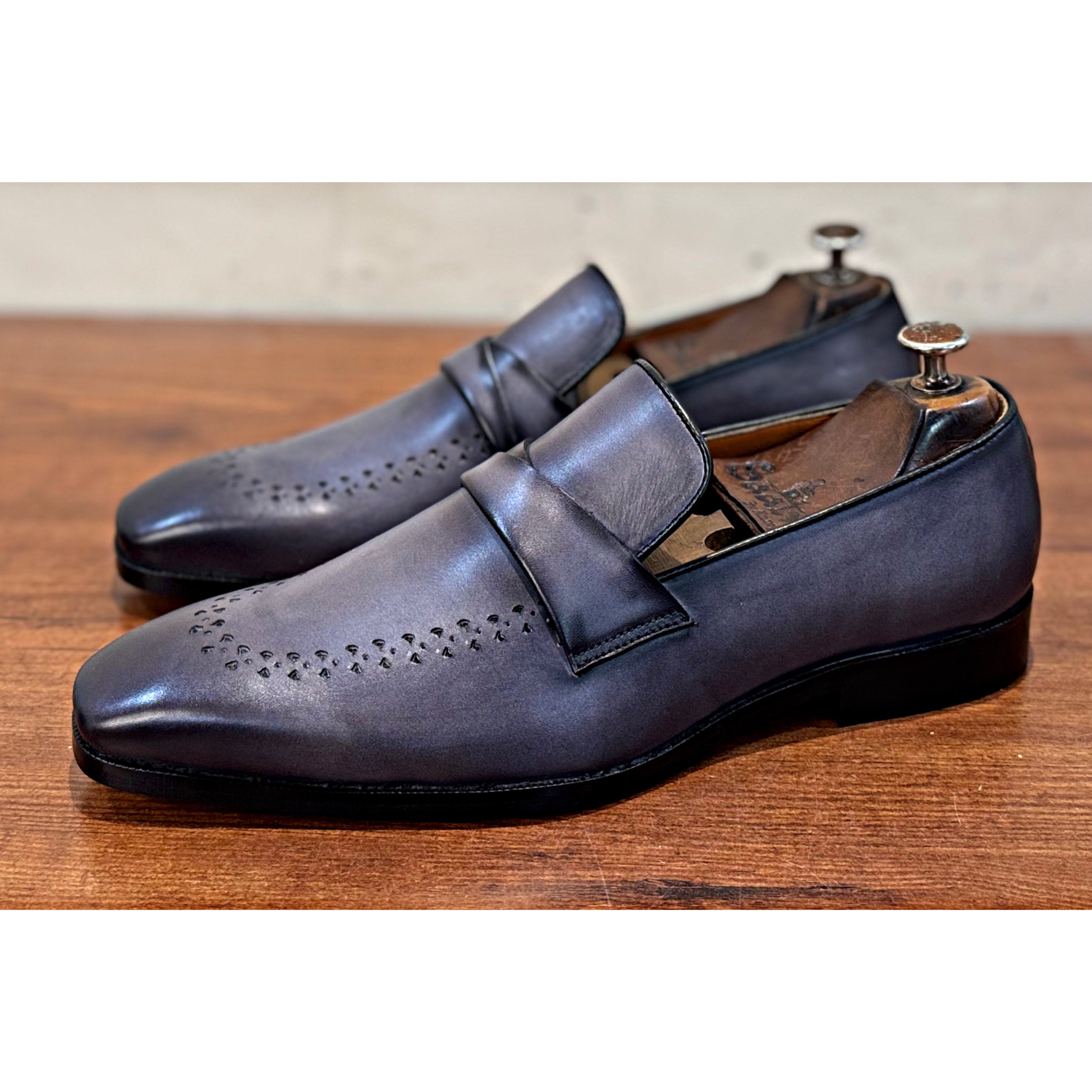 Myron - Grey Hand Patina Loafers